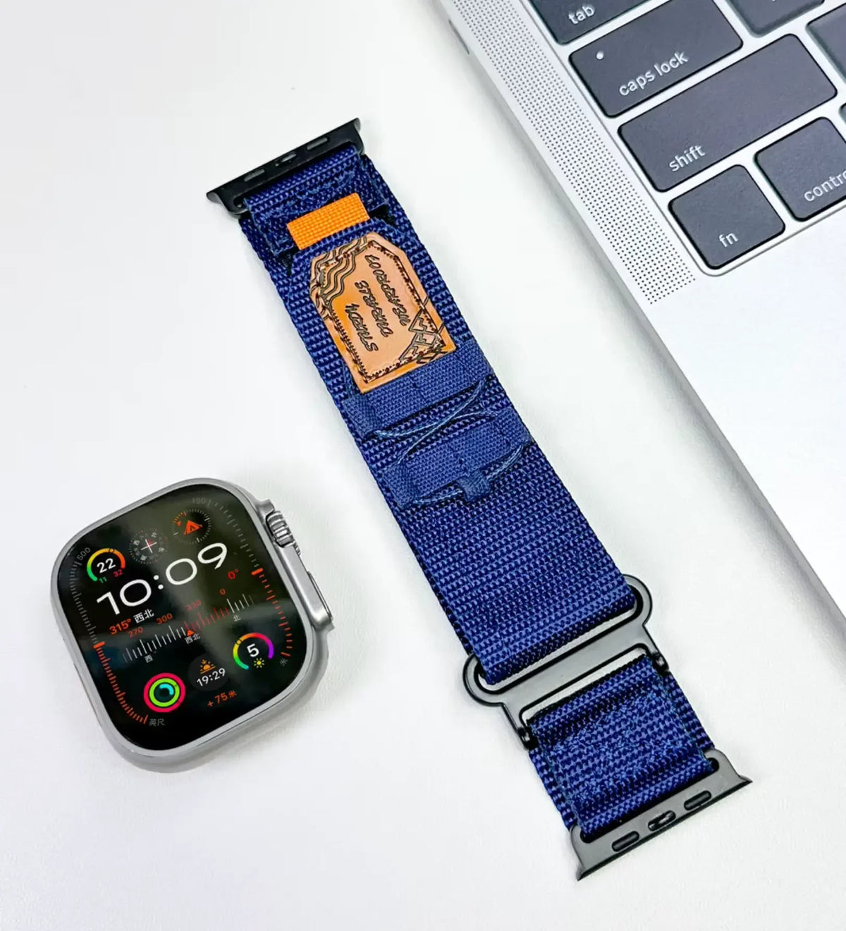 Breathable Woven Nylon Apple Watch Band - Navy Blue