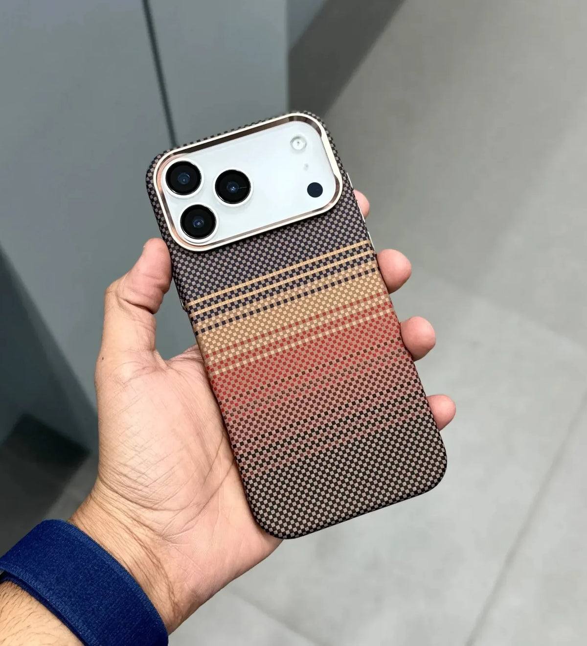 Classic Plaid Carbon Fiber MagSafe iPhone Case Cover - Slim, Stylish & Protective