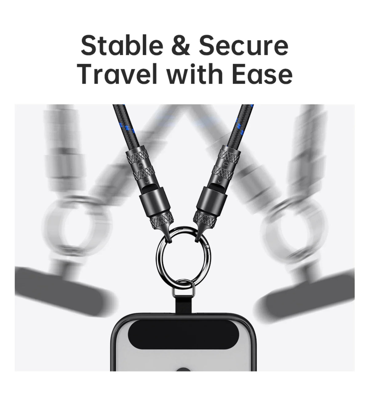 ROCK R15 Phone Lanyard + Fast-Charging Data Cable - Beige