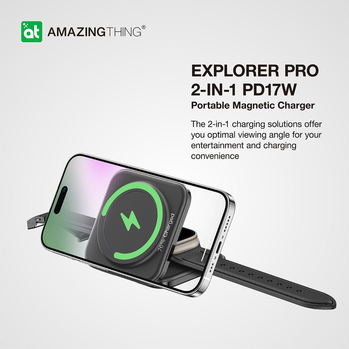Explorer Pro Mag 2-in-1 PD17W Portable Magnetic Charger