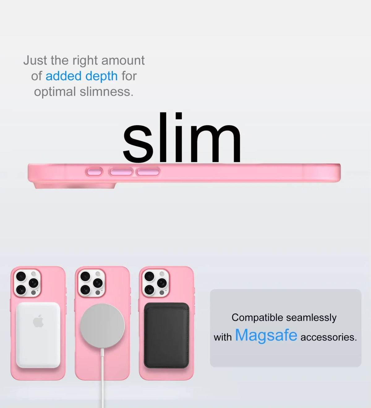 Frosted Ultra-Thin iPhone Case with MagSafe – Matte, 0.35 mm - Pink