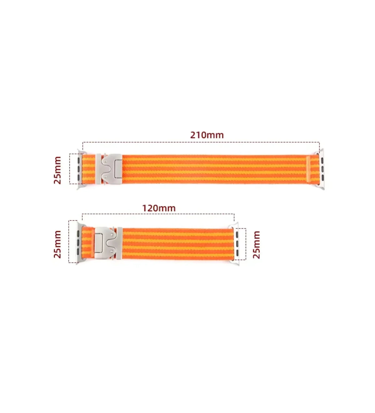 Parachute-Buckle Striped Nylon Apple Watch Band – Blue