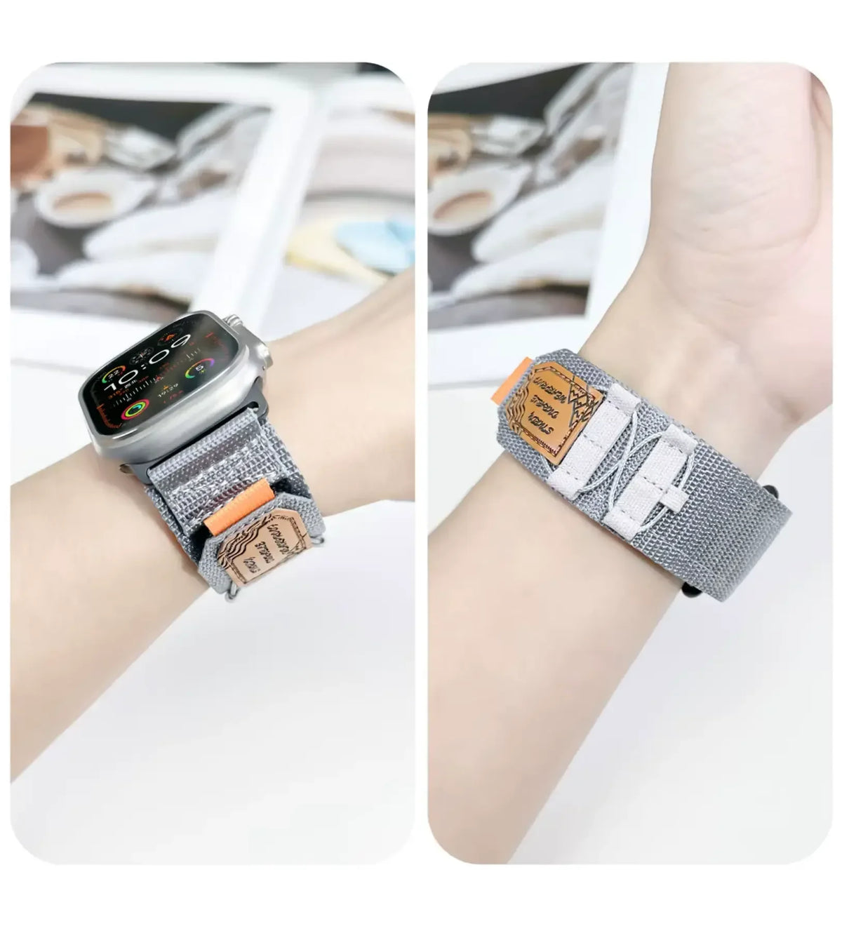Breathable Woven Nylon Apple Watch Band - Grey