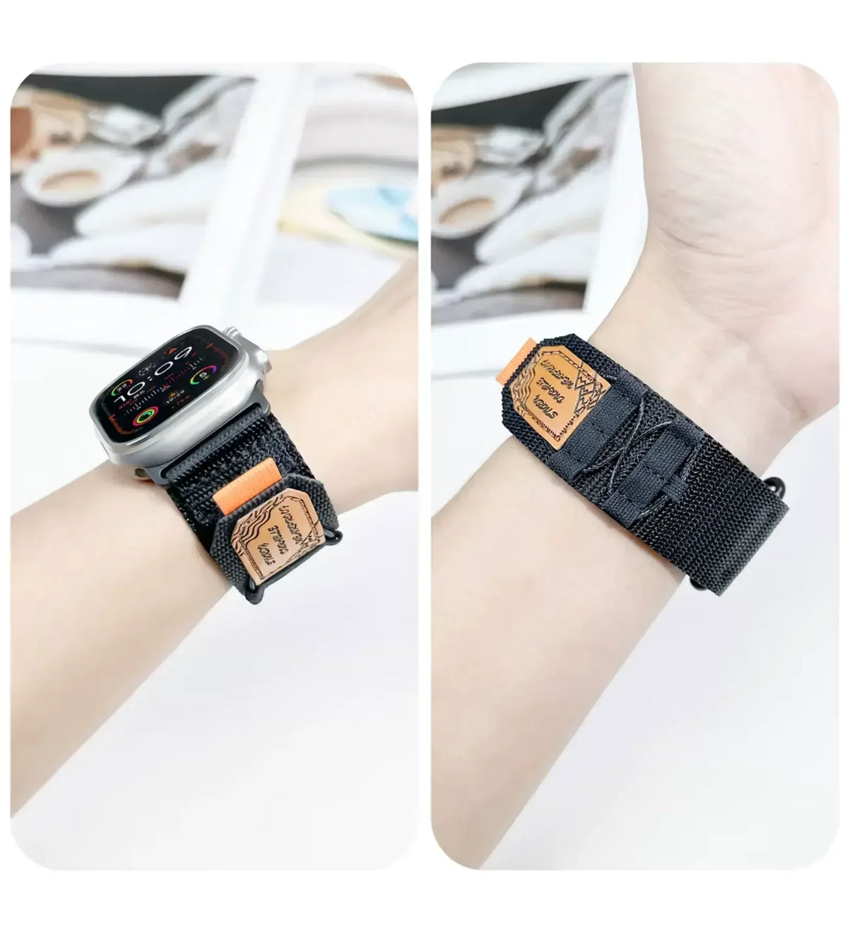 Breathable Woven Nylon Apple Watch Band - Black