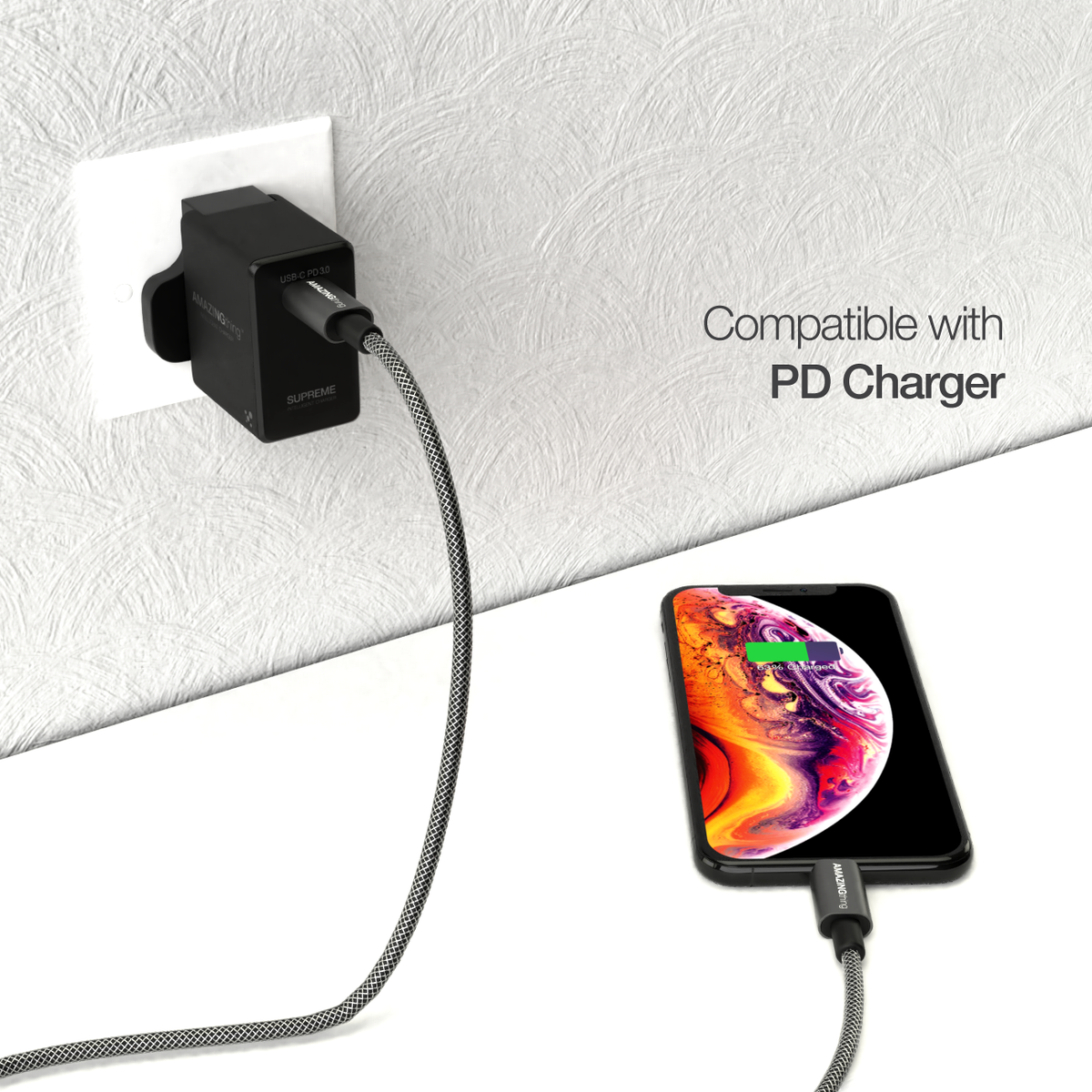 Power Max PD Lightning to Type C Cable iPhone Fast Charge 1M (MFI)