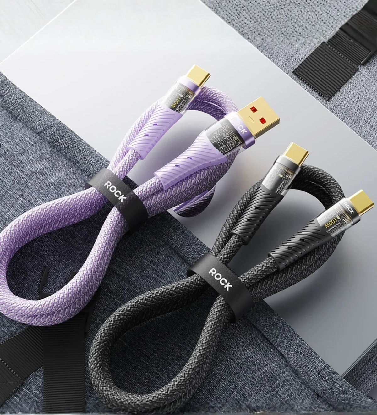 ROCK Z21 100W Transparent USB-C to USB-C Cable – Fast Charging & Data Transfer (1.2m)