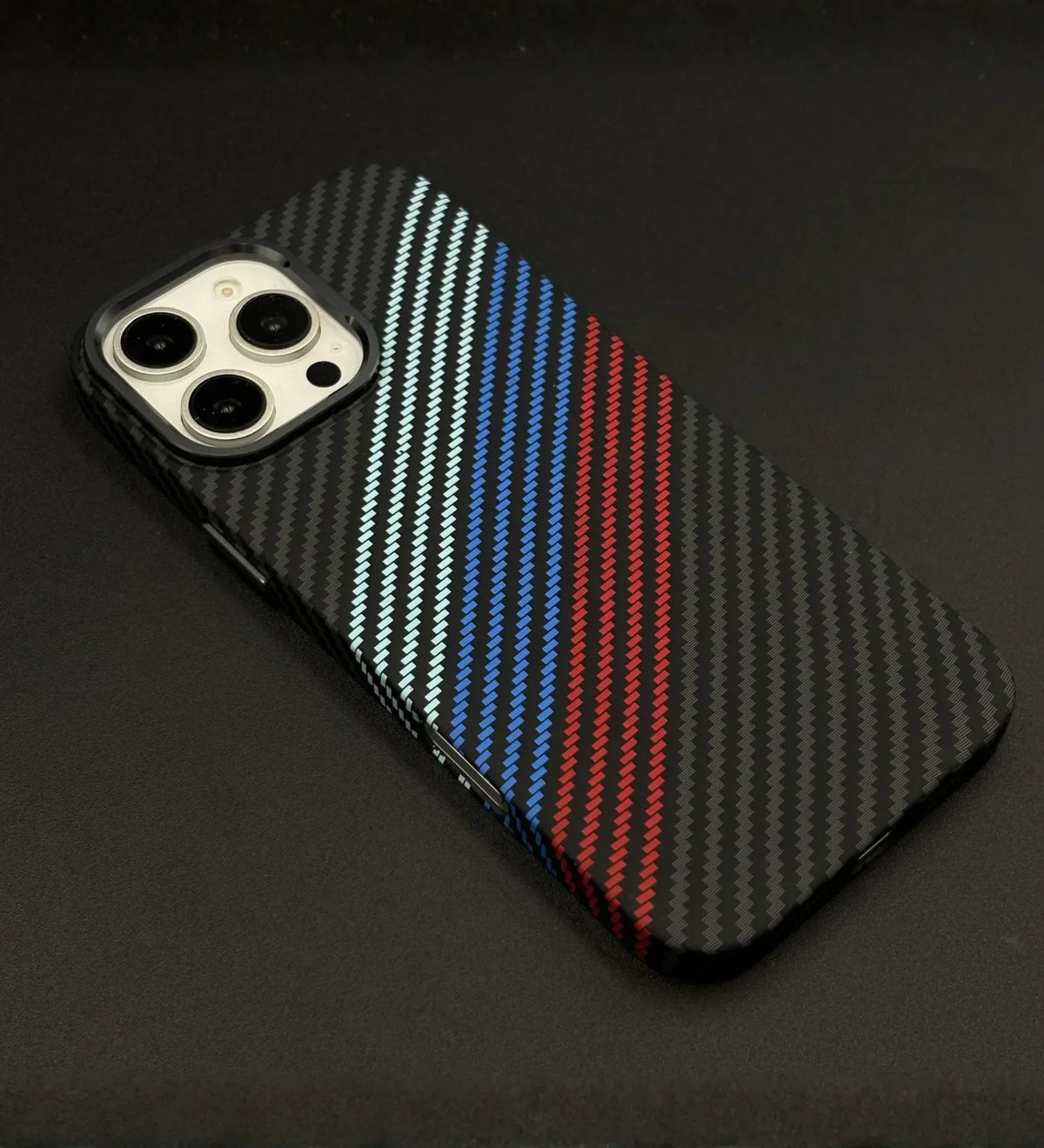 Racing Stripes Carbon Fiber MagSafe iPhone Case Cover - Slim, Stylish & Protective