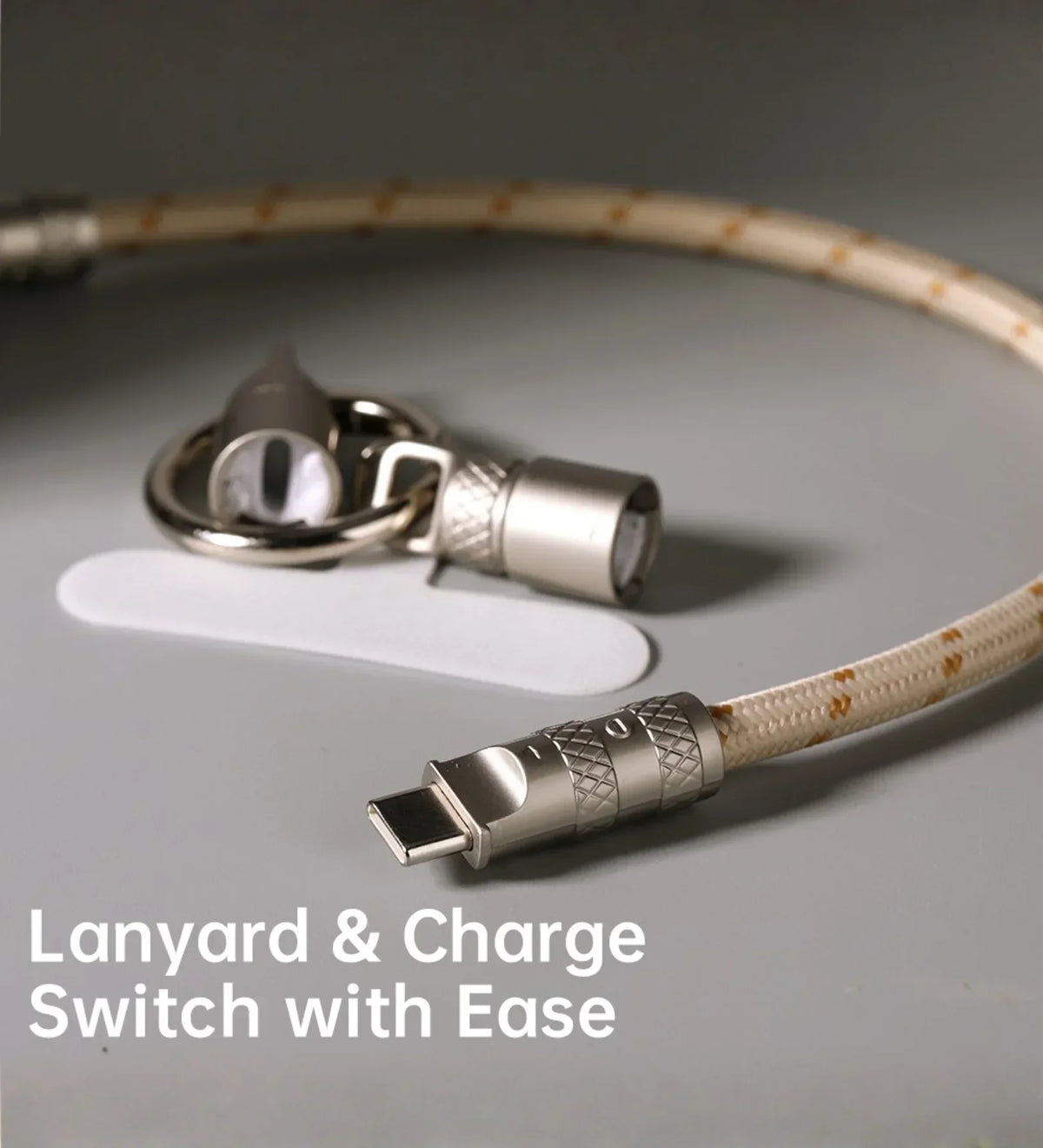 ROCK R15 Phone Lanyard + Fast-Charging Data Cable - Beige
