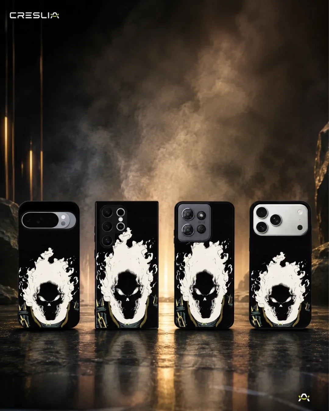 Blazing Comic Skull Phone Case - Flaming Comic Art Print for iPhone, Samsung, Pixel, OnePlus & Vivo