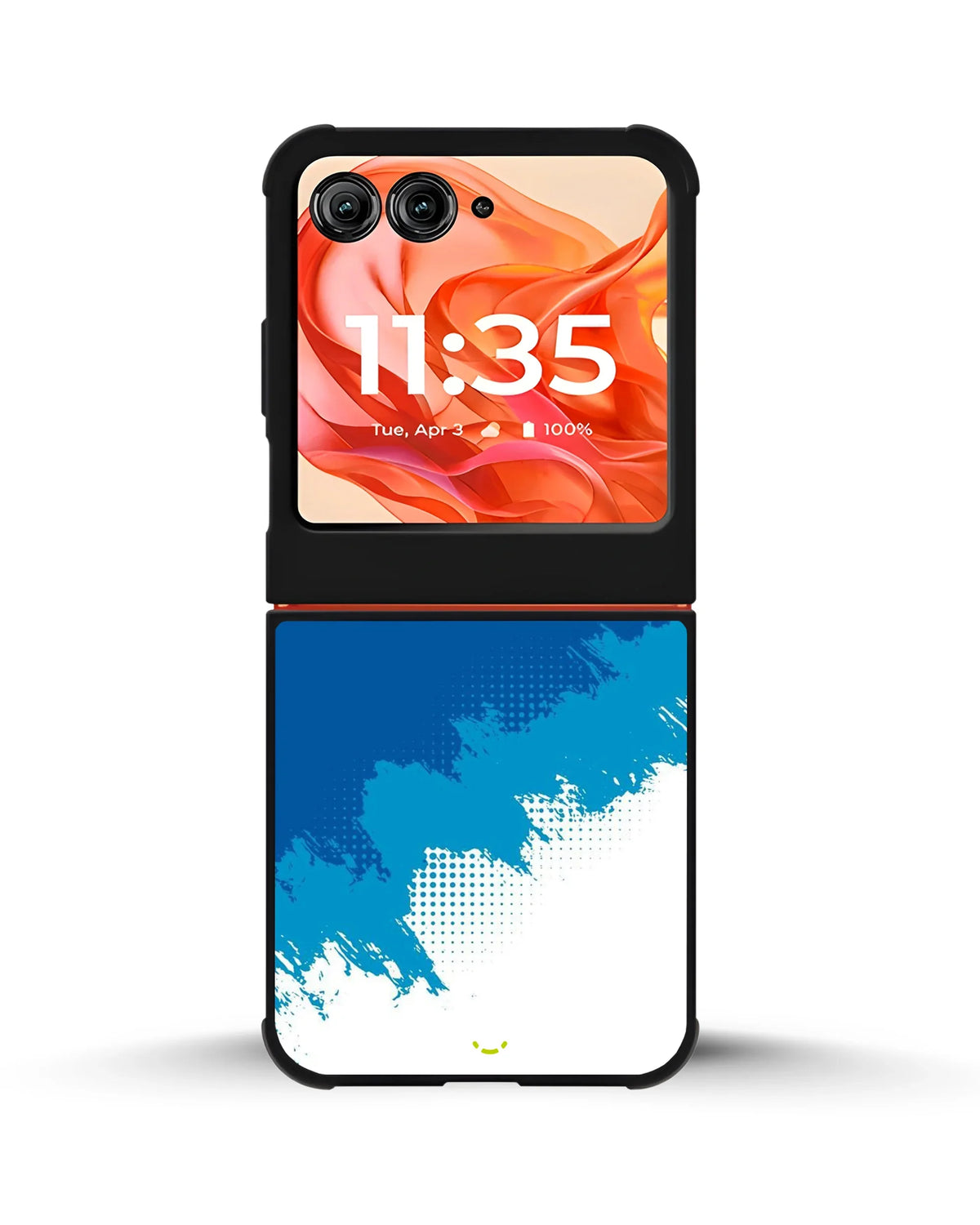 Blue Brush Strokes Phone Case - Abstract Paint & Halftone Print for iPhone, Samsung, Pixel, OnePlus & Vivo