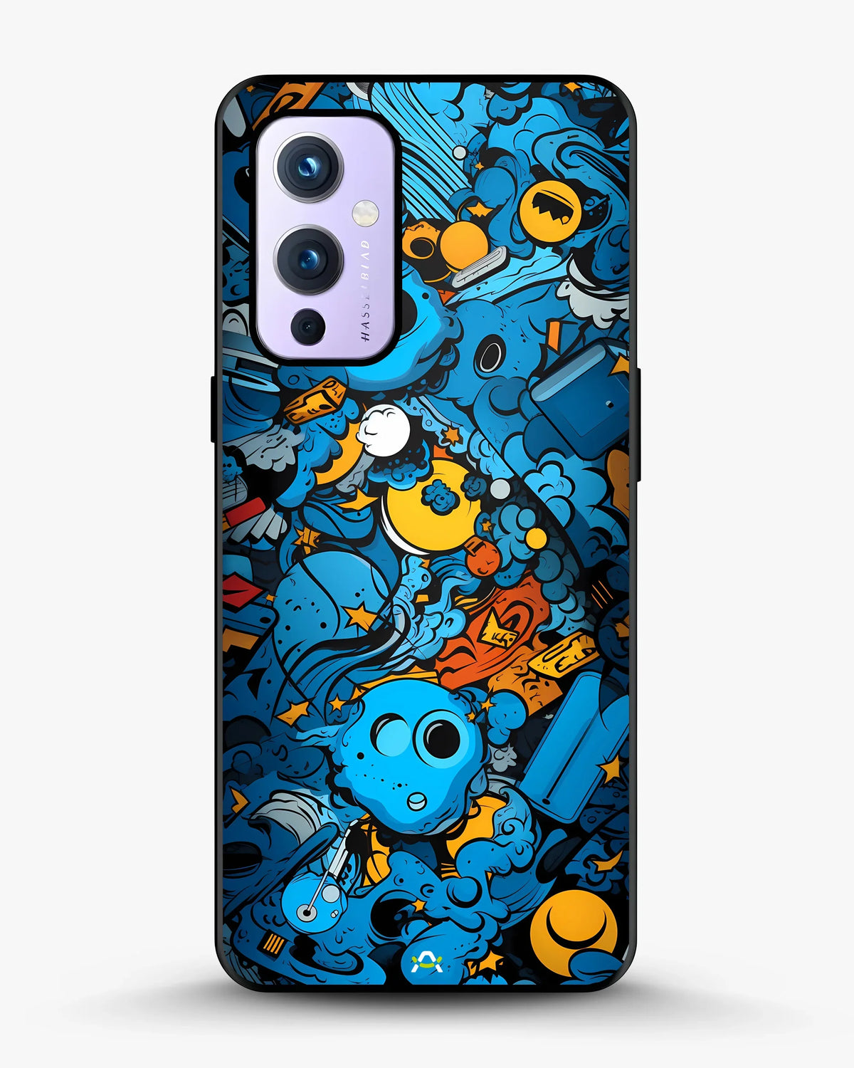 Blue Doodle Art Phone Case - Playful Cartoon Collage Print for iPhone, Samsung, Pixel, OnePlus & Vivo