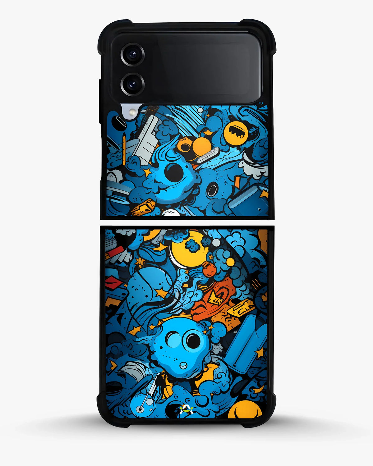 Blue Doodle Art Phone Case - Playful Cartoon Collage Print for iPhone, Samsung, Pixel, OnePlus & Vivo