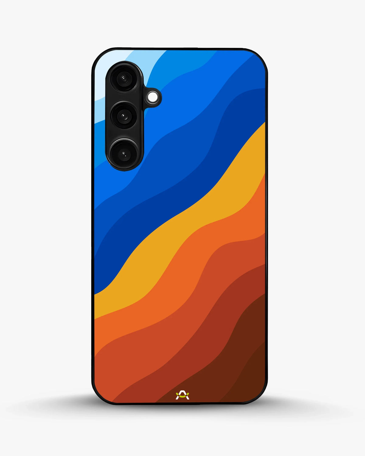 Blue & Orange Wave Pattern Phone Case - Abstract Cover for iPhone, Samsung, Pixel, OnePlus & Vivo