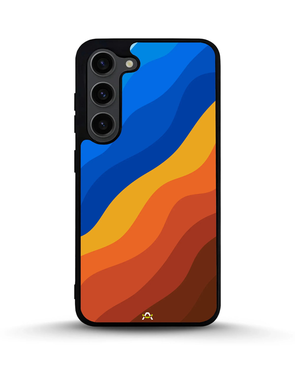 Blue & Orange Wave Pattern Phone Case - Abstract Cover for iPhone, Samsung, Pixel, OnePlus & Vivo