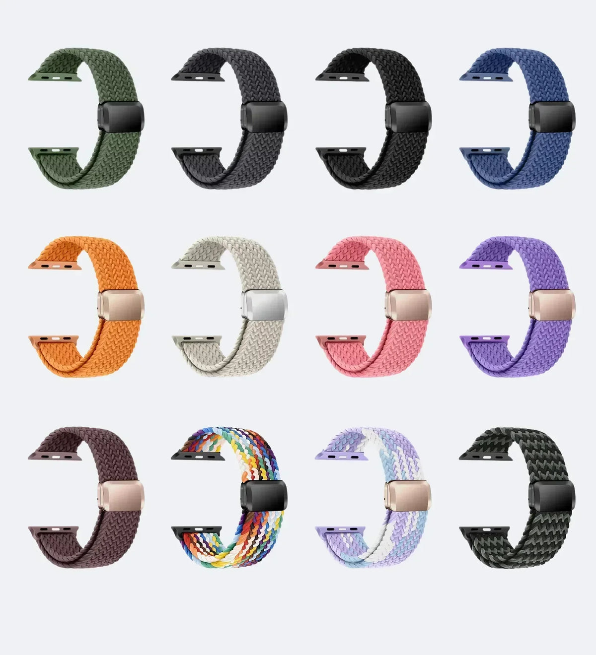 Magnetic Buckle Braided Loop Band for Apple Watch - Blue Nylon Strap