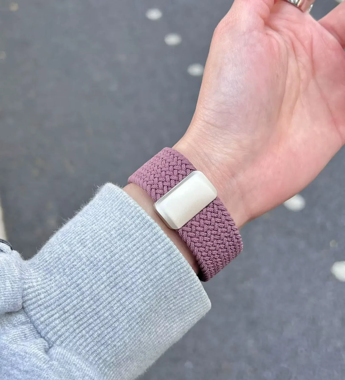Magnetic Buckle Braided Loop Band for Apple Watch - Brown Nylon Strap
