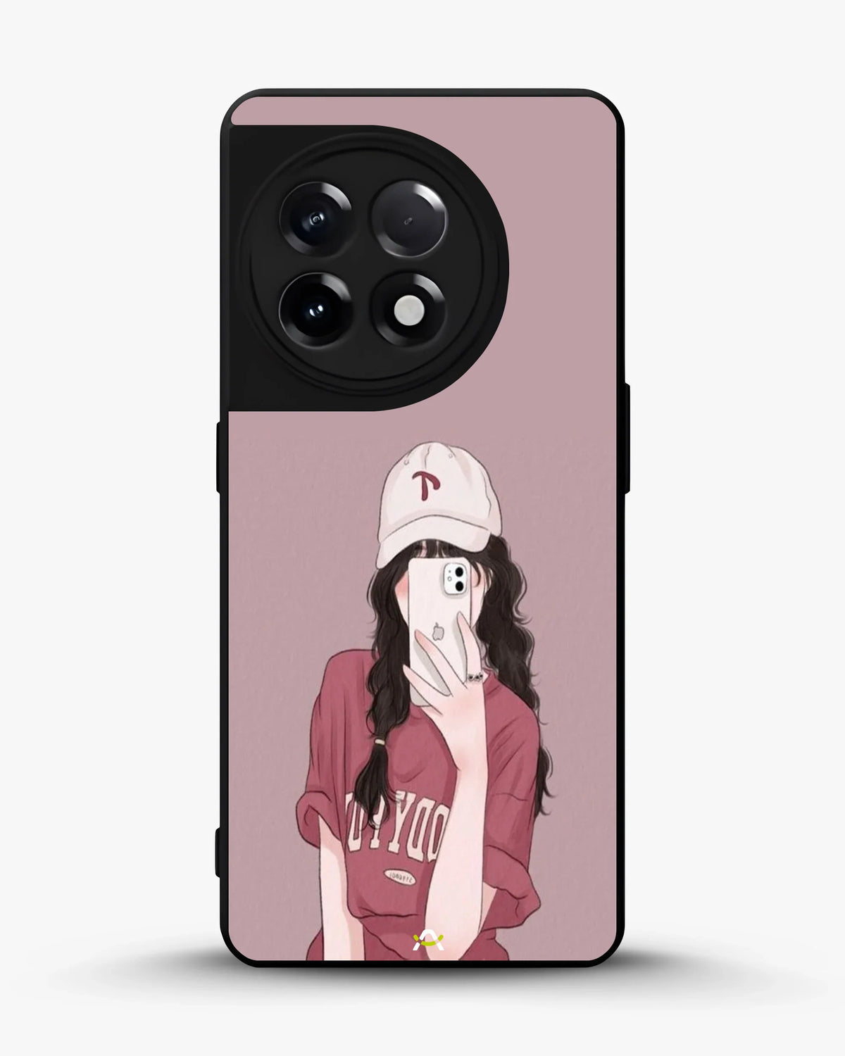 Burgundy Hair Girl Phone Case - Artistic Portrait Print for iPhone, Samsung, Pixel, OnePlus & Vivo