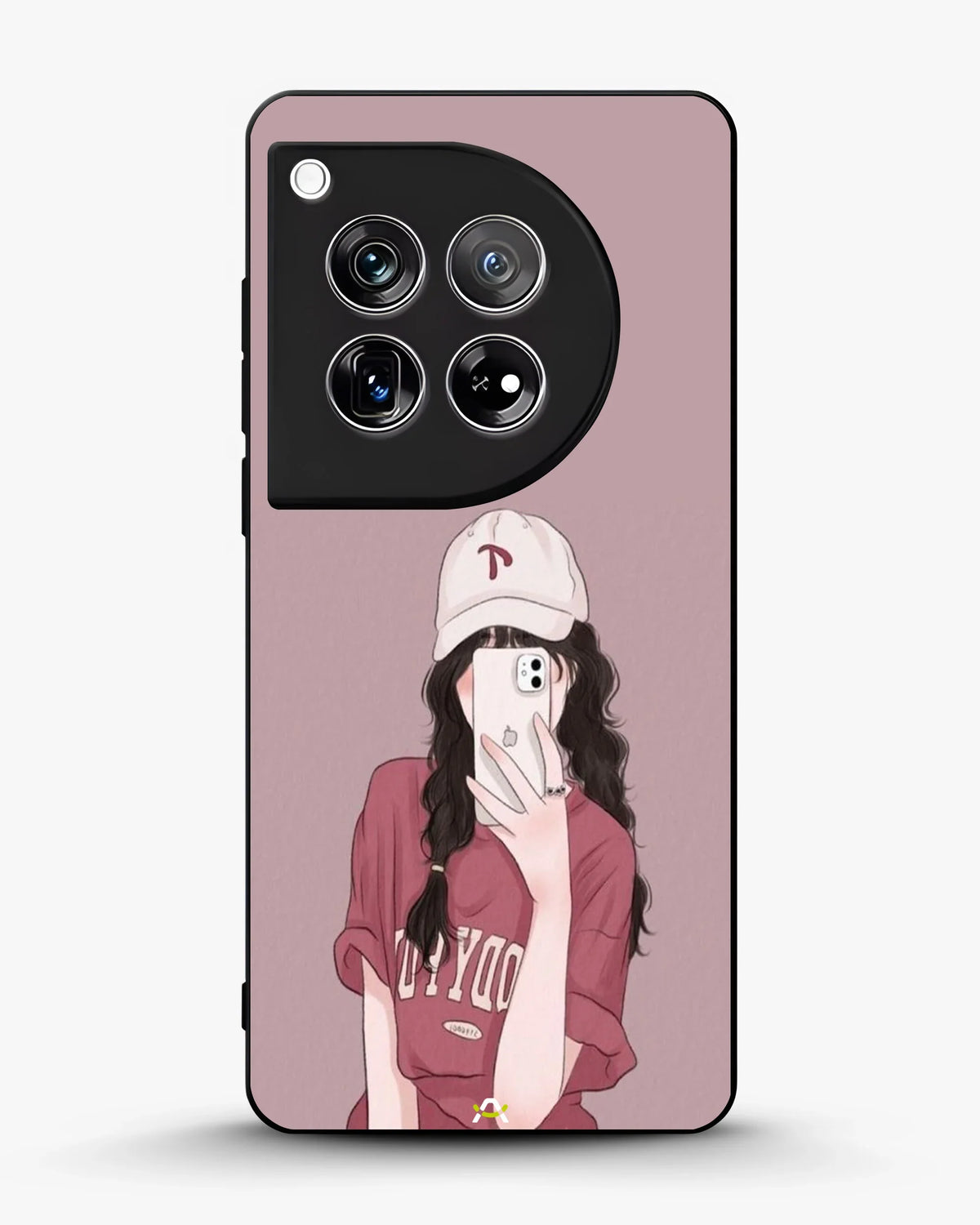 Burgundy Hair Girl Phone Case - Artistic Portrait Print for iPhone, Samsung, Pixel, OnePlus & Vivo