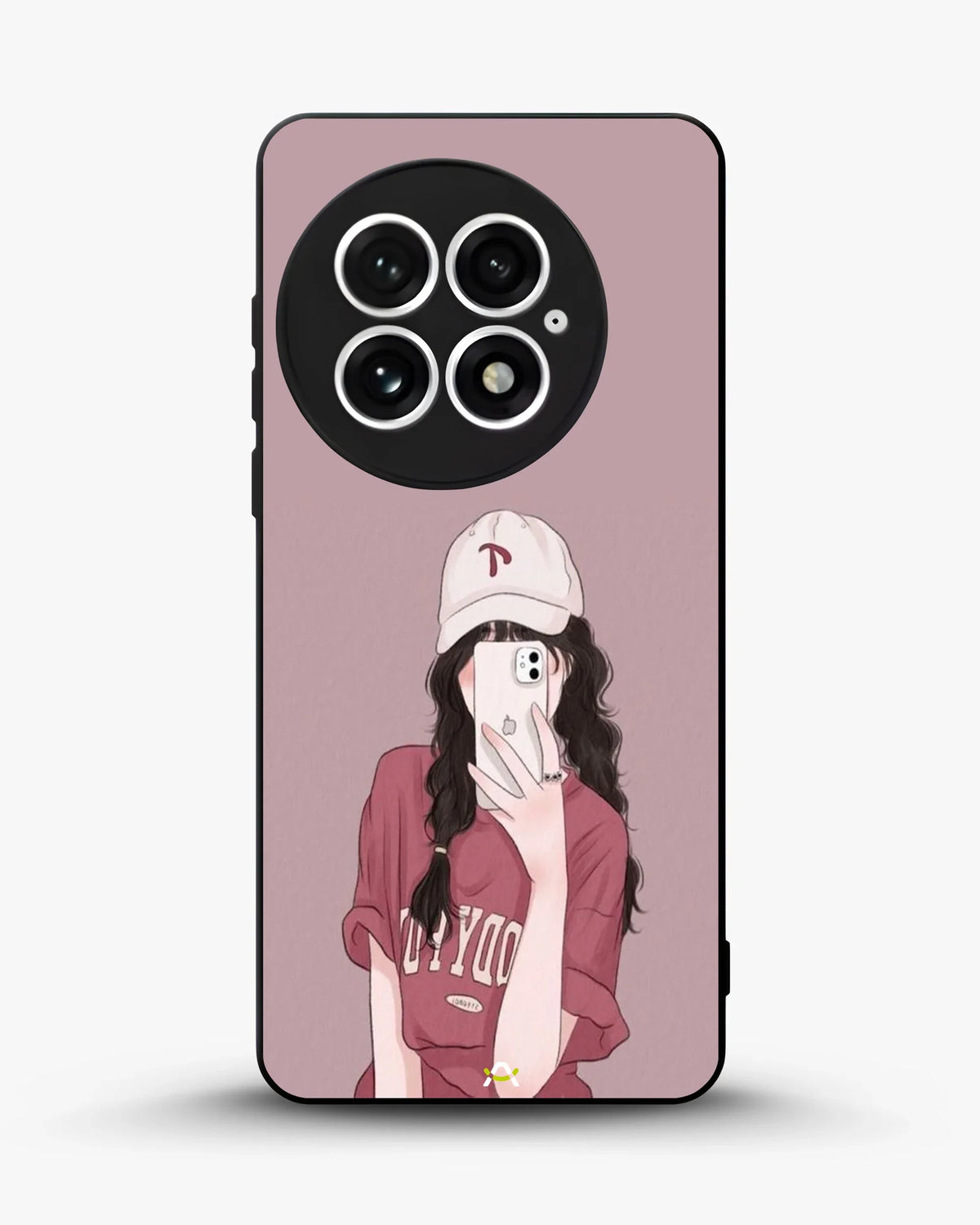 Burgundy Hair Girl Phone Case - Artistic Portrait Print for iPhone, Samsung, Pixel, OnePlus & Vivo