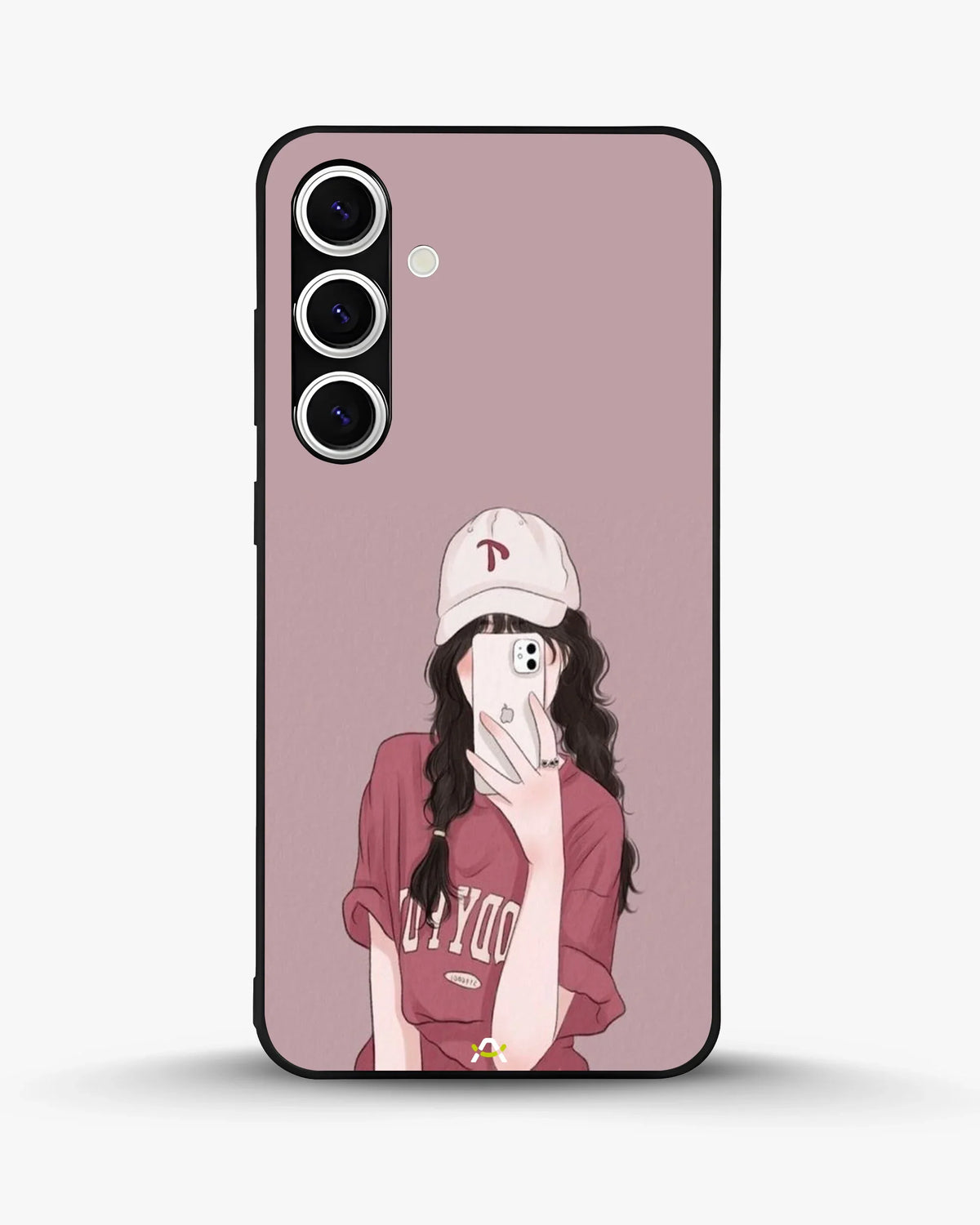Burgundy Hair Girl Phone Case - Artistic Portrait Print for iPhone, Samsung, Pixel, OnePlus & Vivo