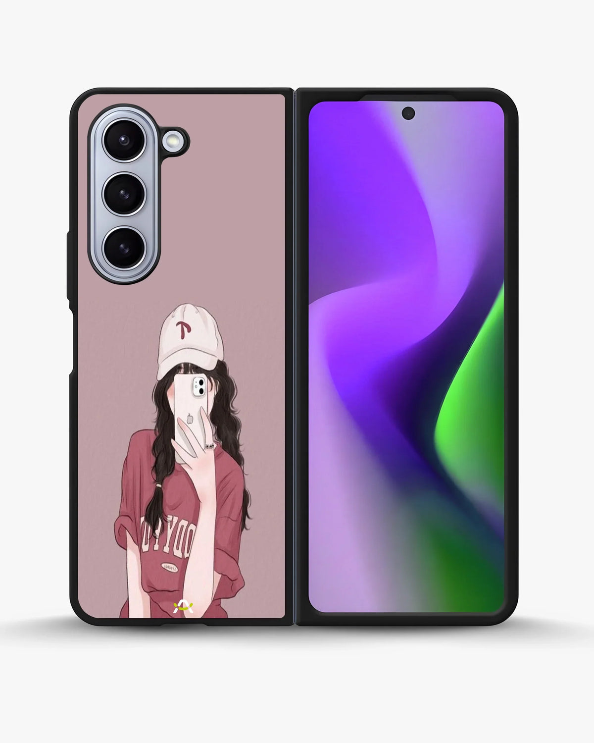 Burgundy Hair Girl Phone Case - Artistic Portrait Print for iPhone, Samsung, Pixel, OnePlus & Vivo