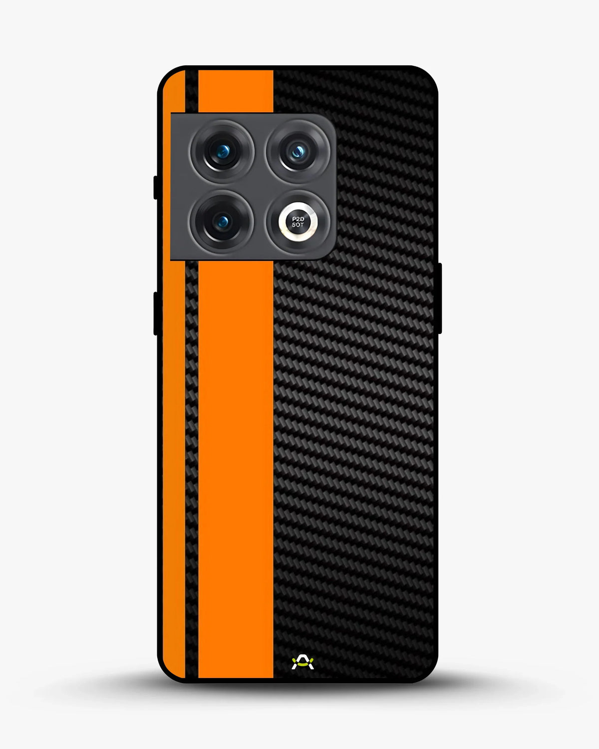 Carbon Weave Print Phone Case - Orange & Black Textured Pattern for iPhone, Samsung, Pixel, OnePlus & Vivo