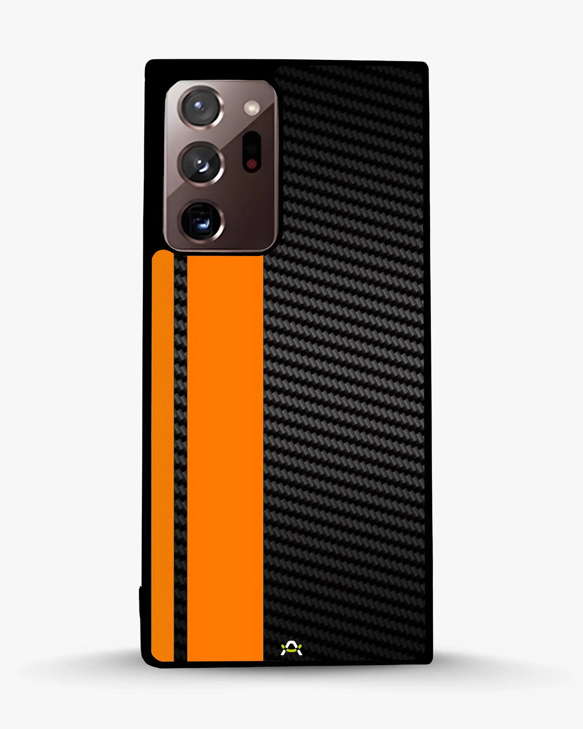 Carbon Weave Print Phone Case - Orange & Black Textured Pattern for iPhone, Samsung, Pixel, OnePlus & Vivo