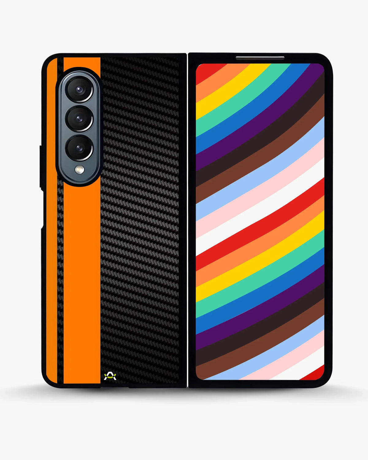 Carbon Weave Print Phone Case - Orange & Black Textured Pattern for iPhone, Samsung, Pixel, OnePlus & Vivo
