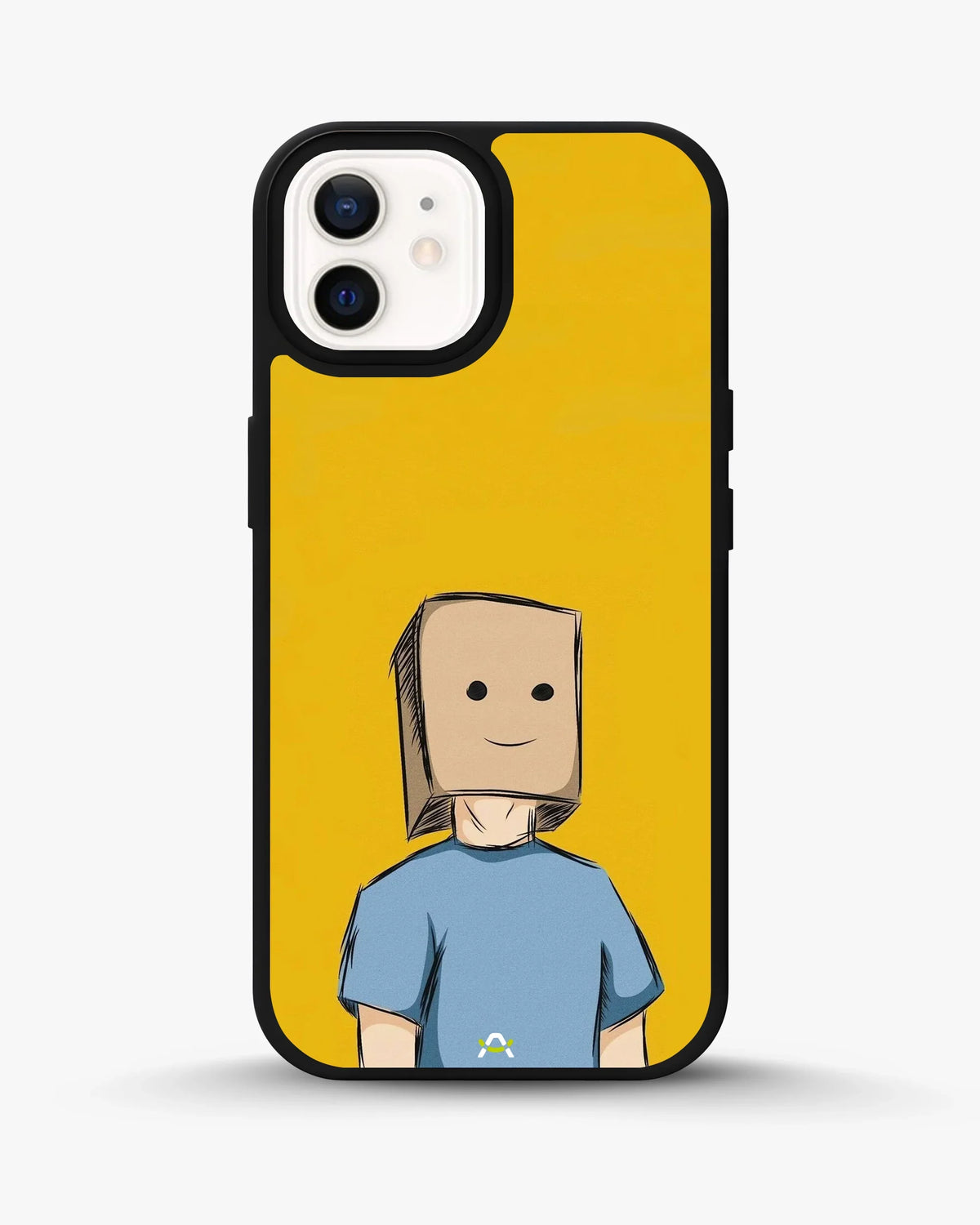 Cartoon Box Person Phone Case - Quirky Yellow & Blue Print for iPhone, Samsung, Pixel, OnePlus & Vivo