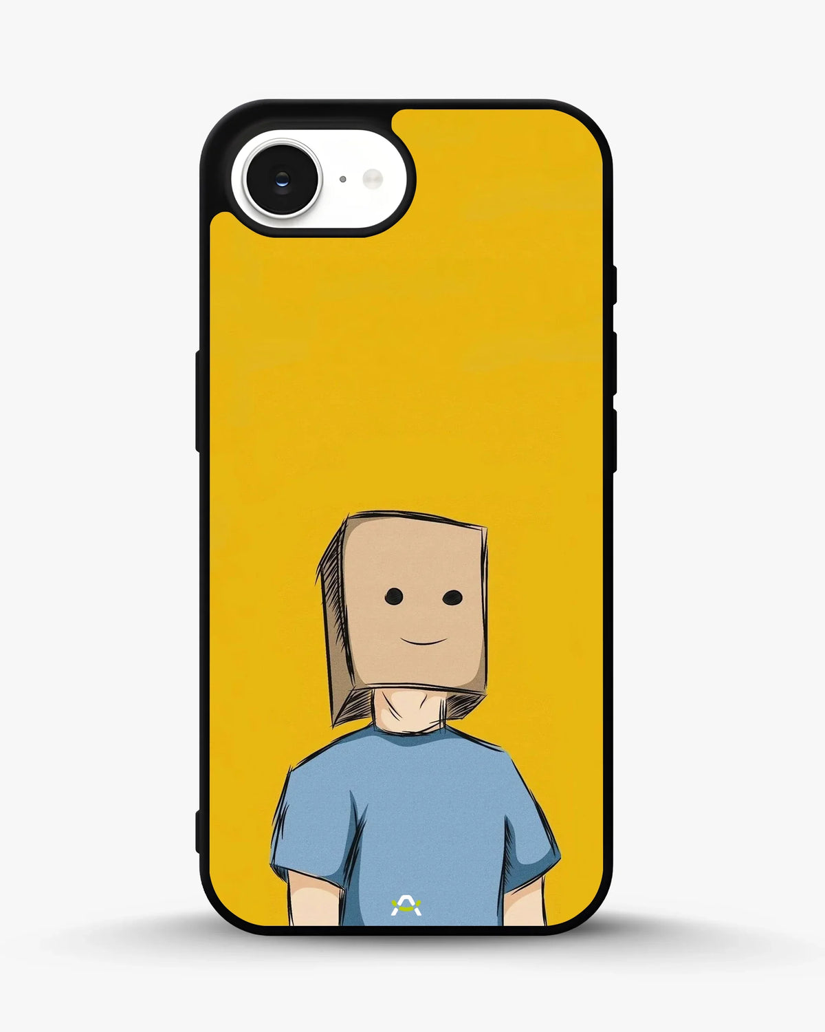 Cartoon Box Person Phone Case - Quirky Yellow & Blue Print for iPhone, Samsung, Pixel, OnePlus & Vivo