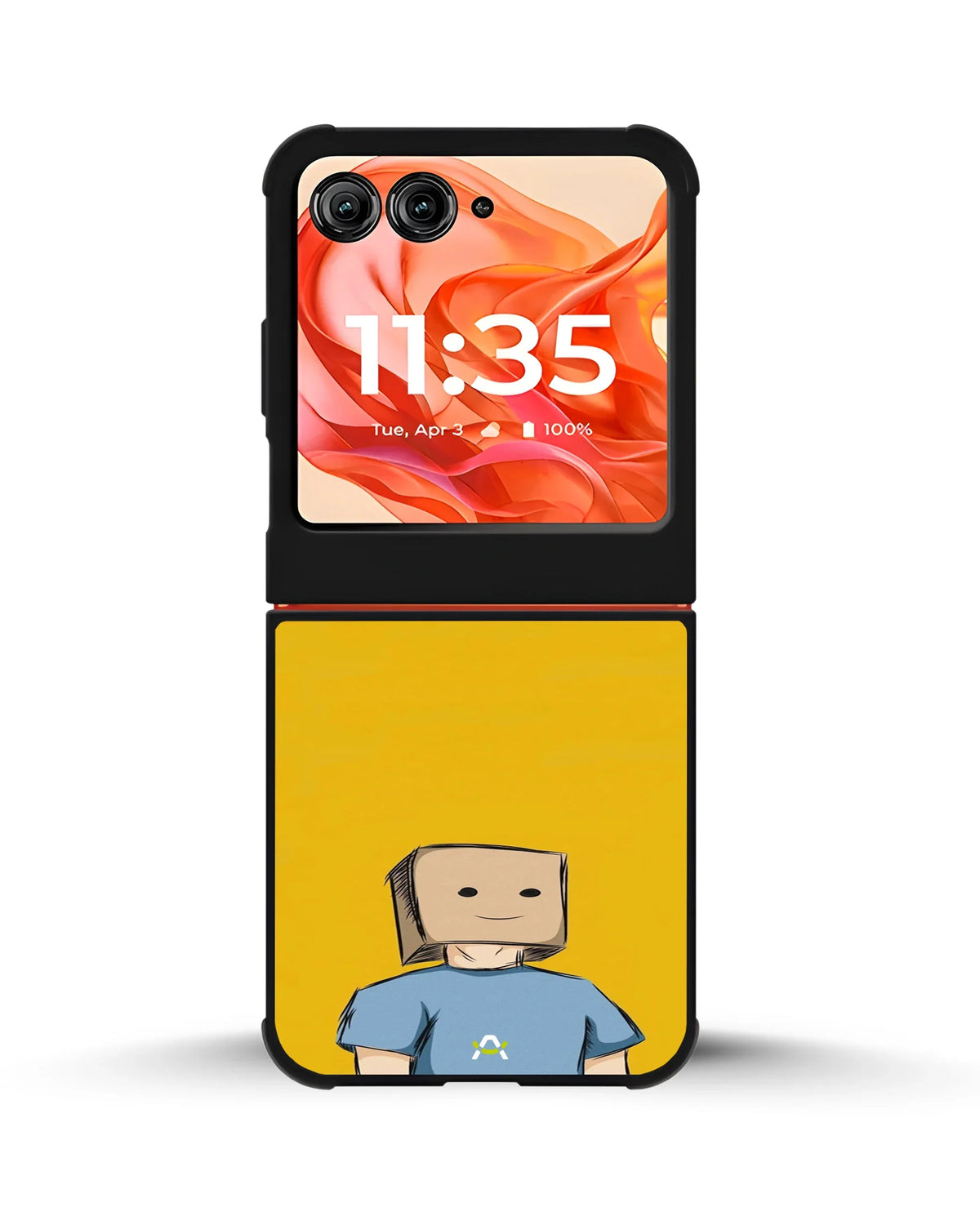 Cartoon Box Person Phone Case - Quirky Yellow & Blue Print for iPhone, Samsung, Pixel, OnePlus & Vivo