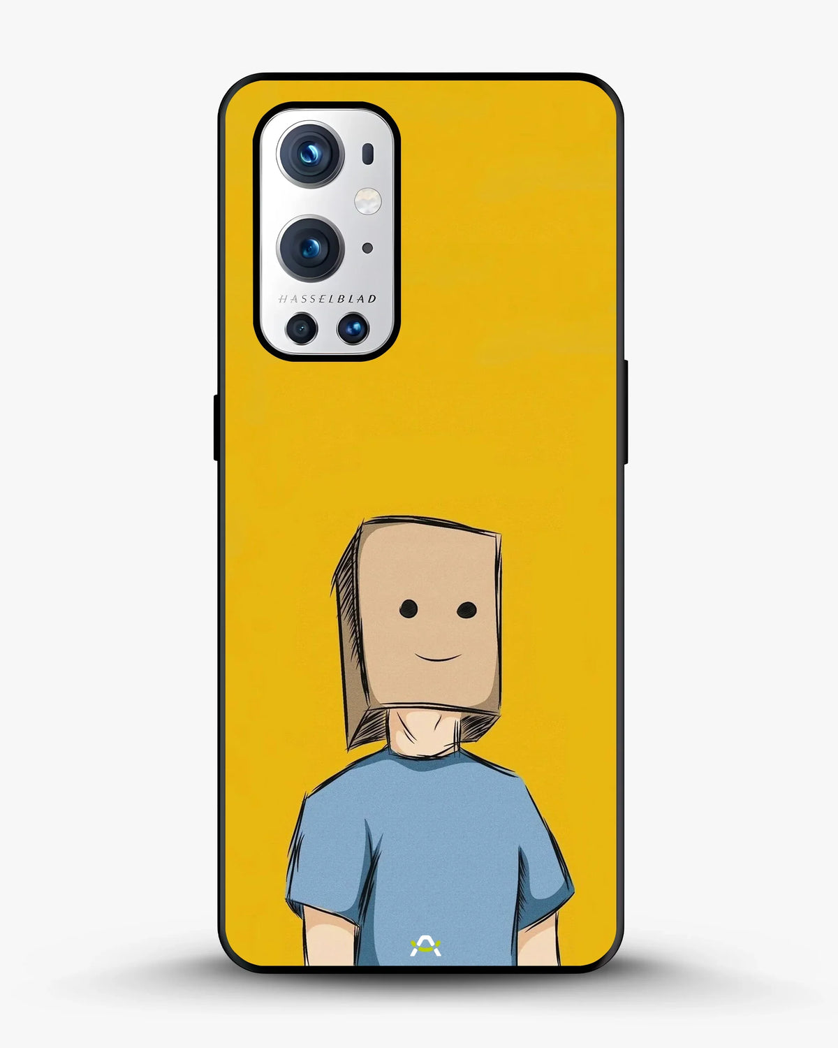 Cartoon Box Person Phone Case - Quirky Yellow & Blue Print for iPhone, Samsung, Pixel, OnePlus & Vivo