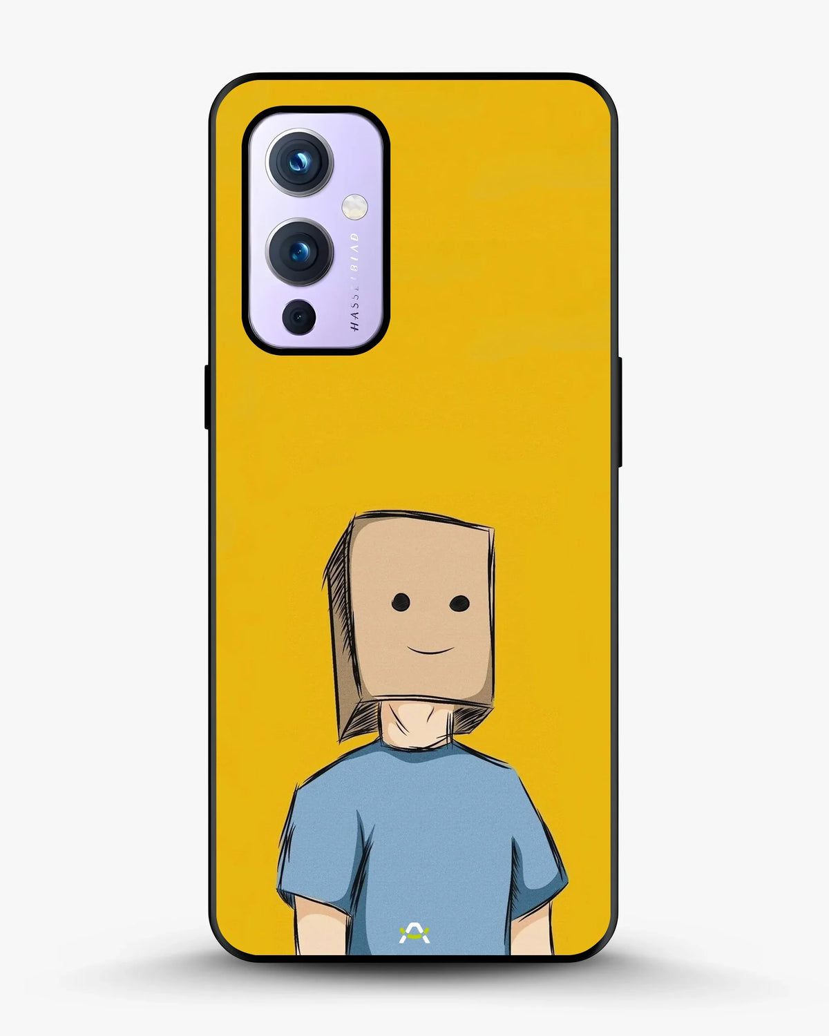 Cartoon Box Person Phone Case - Quirky Yellow & Blue Print for iPhone, Samsung, Pixel, OnePlus & Vivo