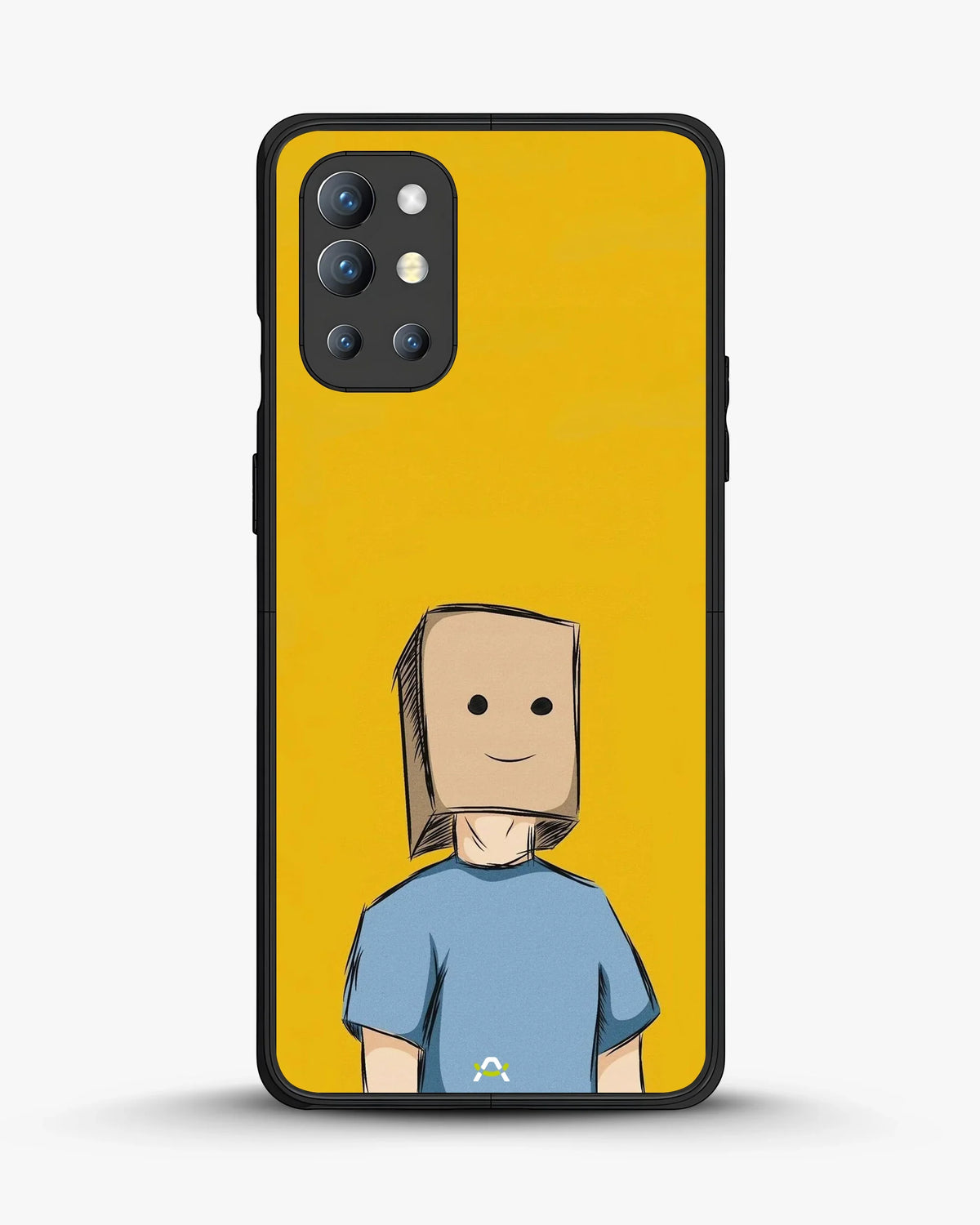 Cartoon Box Person Phone Case - Quirky Yellow & Blue Print for iPhone, Samsung, Pixel, OnePlus & Vivo