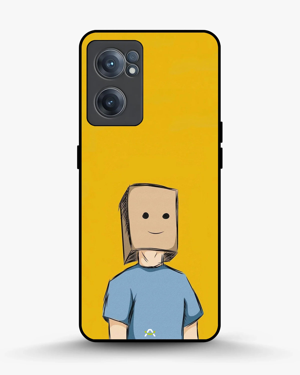 Cartoon Box Person Phone Case - Quirky Yellow & Blue Print for iPhone, Samsung, Pixel, OnePlus & Vivo