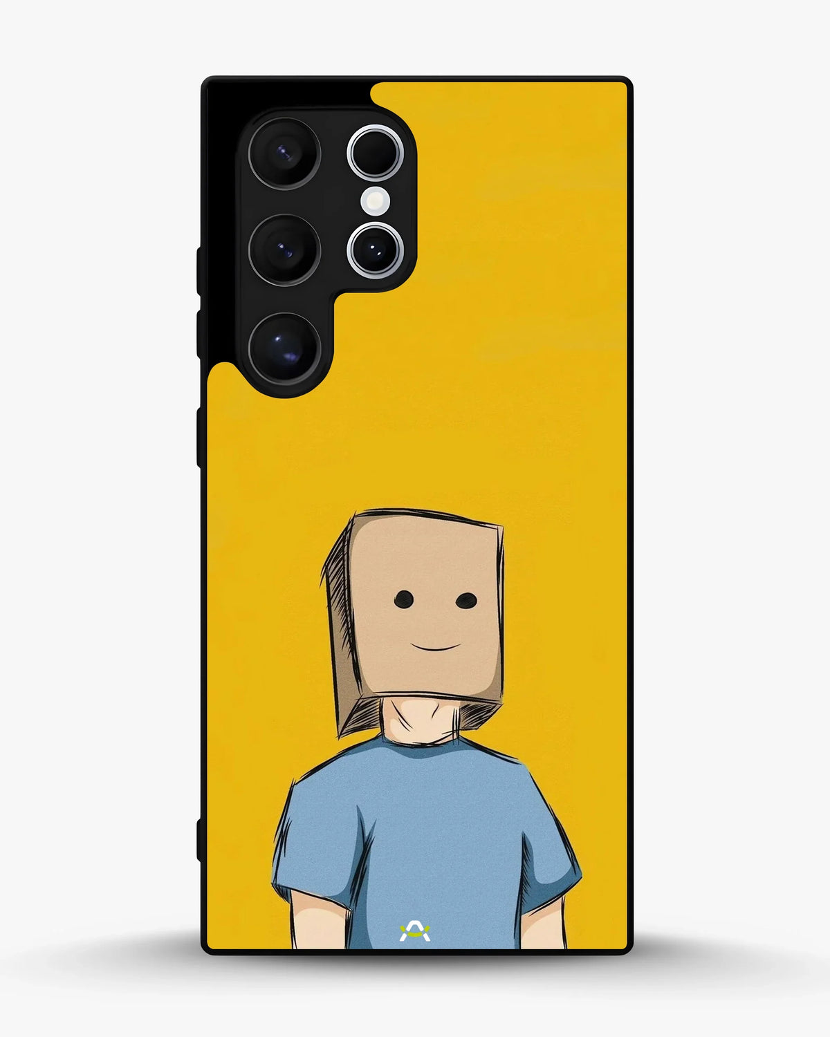 Cartoon Box Person Phone Case - Quirky Yellow & Blue Print for iPhone, Samsung, Pixel, OnePlus & Vivo