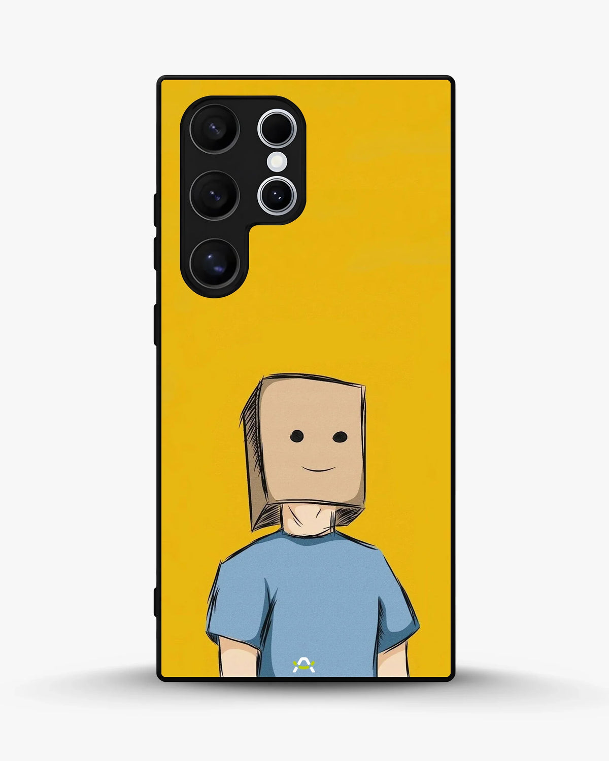 Cartoon Box Person Phone Case - Quirky Yellow & Blue Print for iPhone, Samsung, Pixel, OnePlus & Vivo