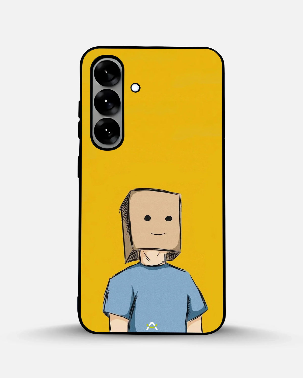 Cartoon Box Person Phone Case - Quirky Yellow & Blue Print for iPhone, Samsung, Pixel, OnePlus & Vivo