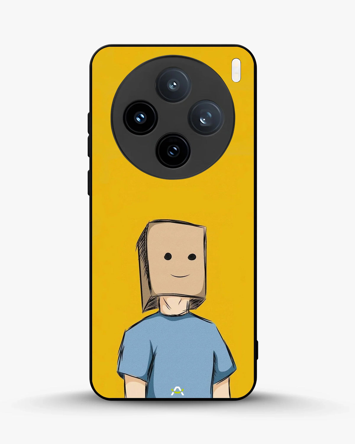 Cartoon Box Person Phone Case - Quirky Yellow & Blue Print for iPhone, Samsung, Pixel, OnePlus & Vivo