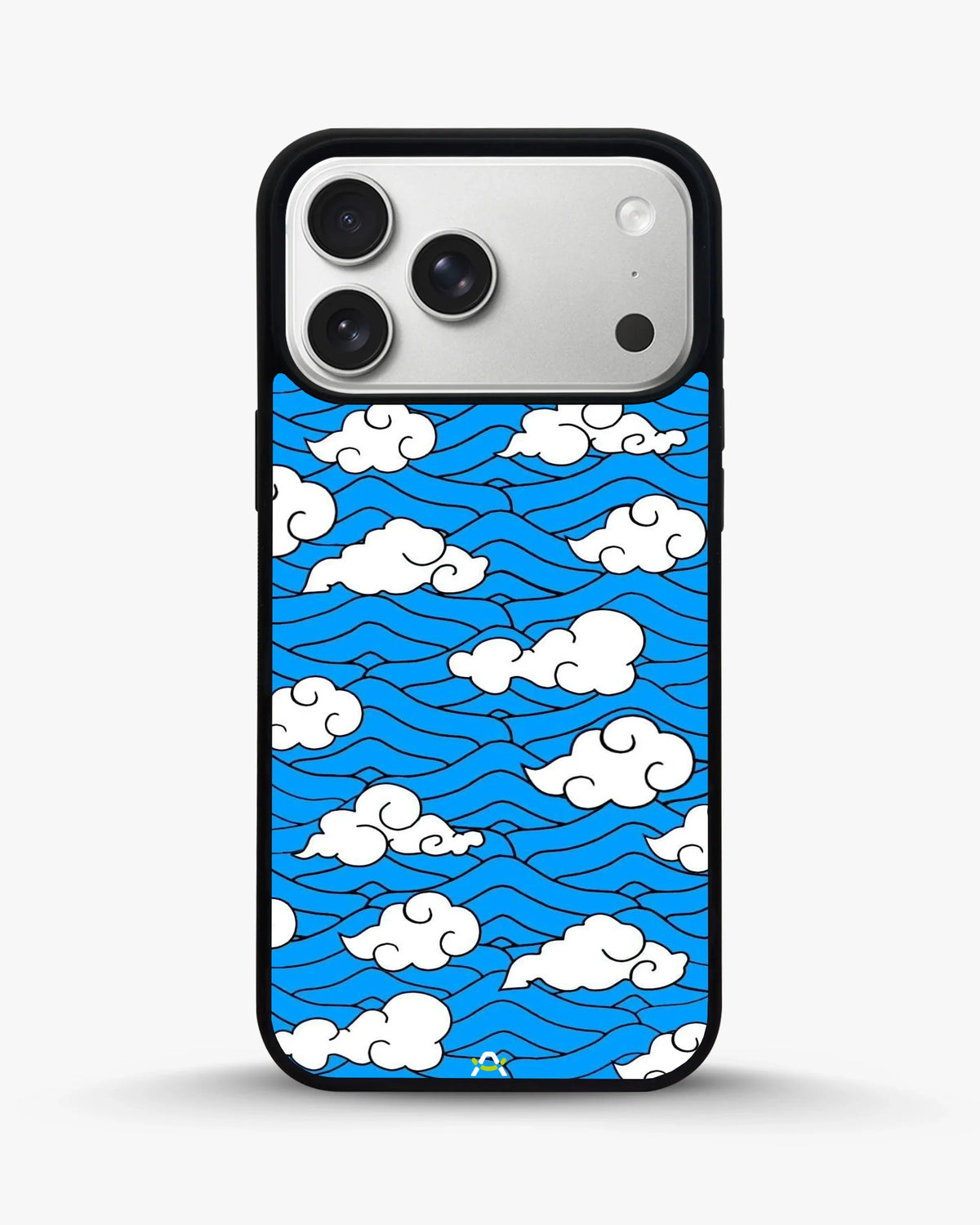 Cloud Pattern Phone Case - Wavy Blue & White Print for iPhone, Samsung, Pixel, OnePlus & Vivo