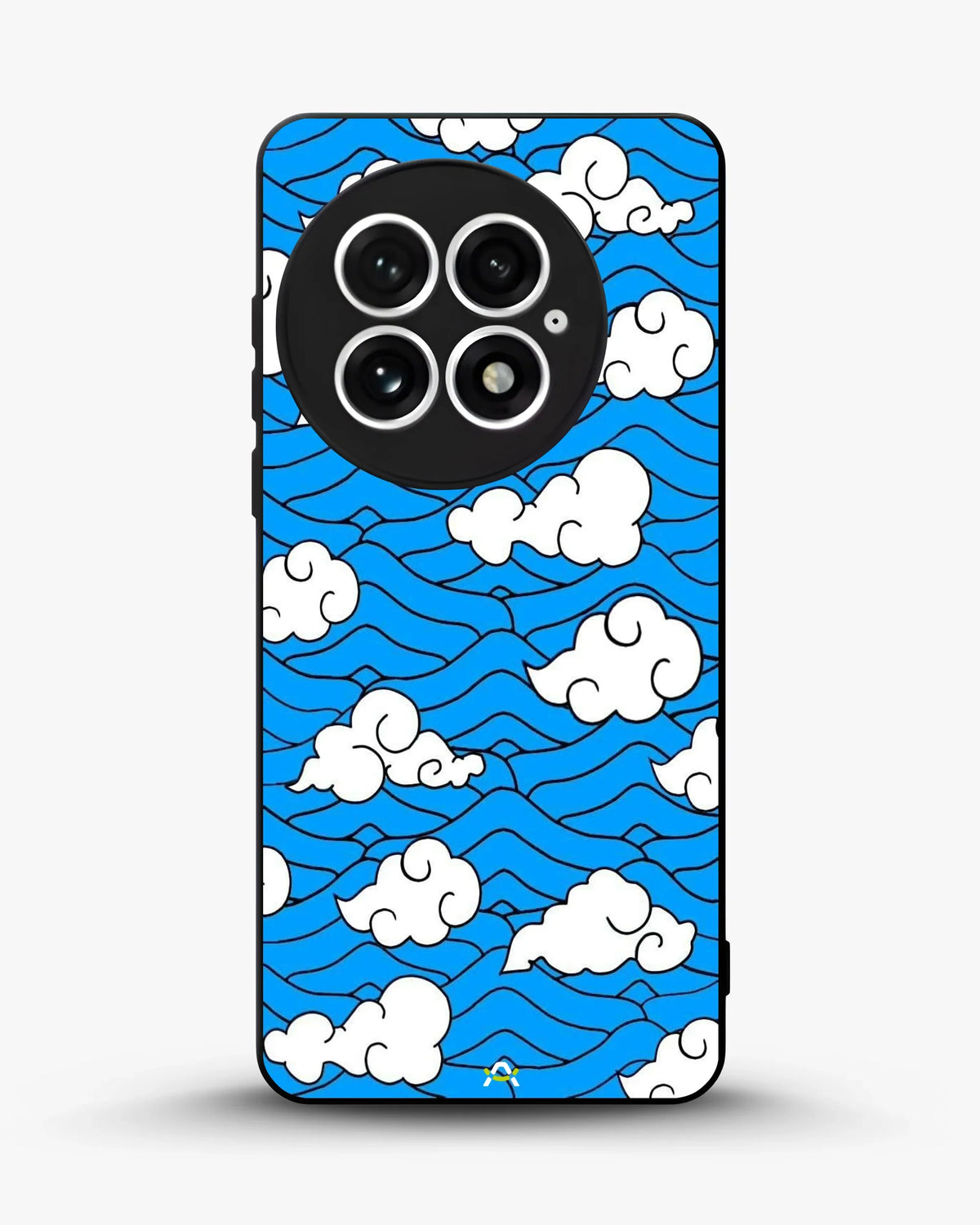Cloud Pattern Phone Case - Wavy Blue & White Print for iPhone, Samsung, Pixel, OnePlus & Vivo