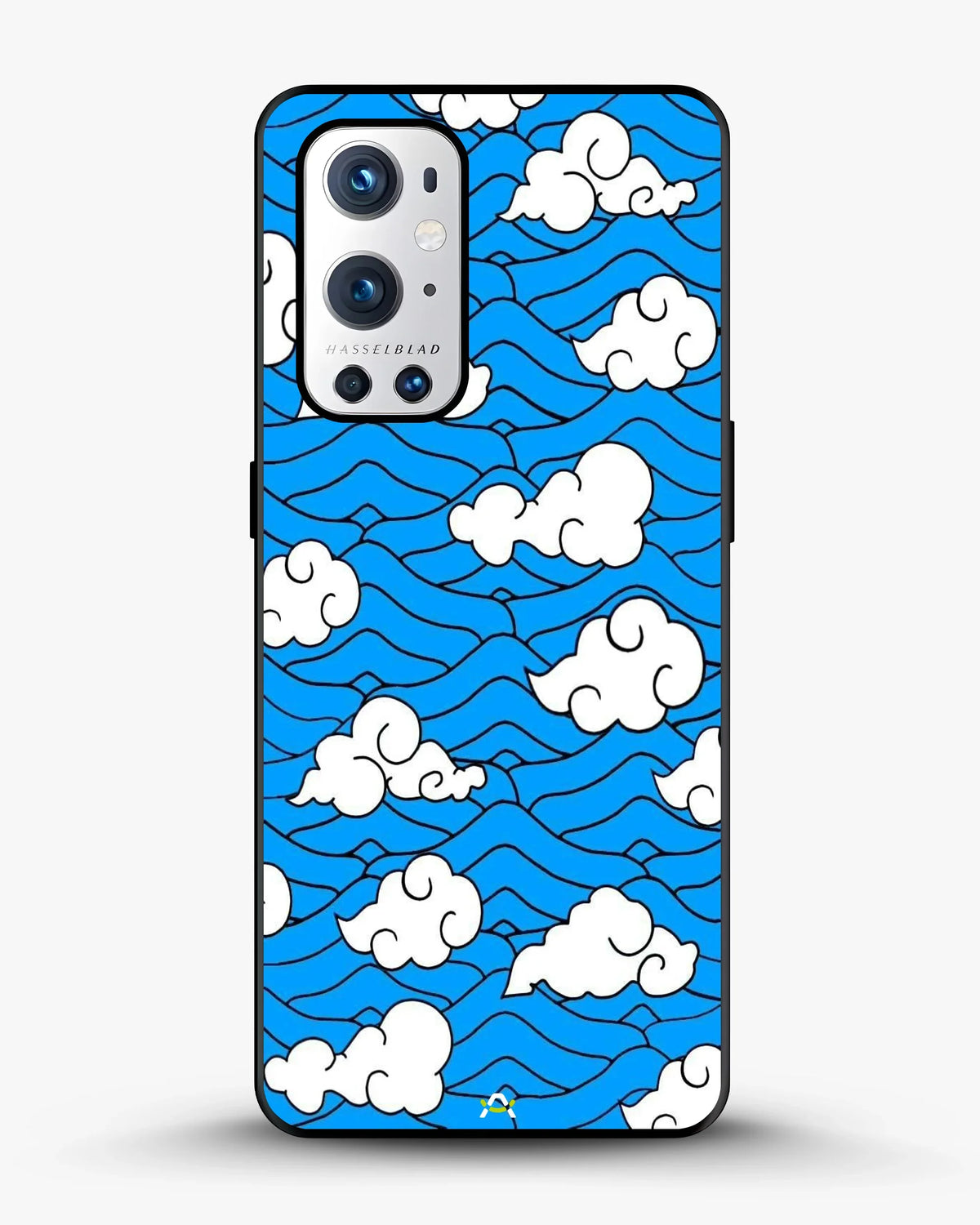 Cloud Pattern Phone Case - Wavy Blue & White Print for iPhone, Samsung, Pixel, OnePlus & Vivo