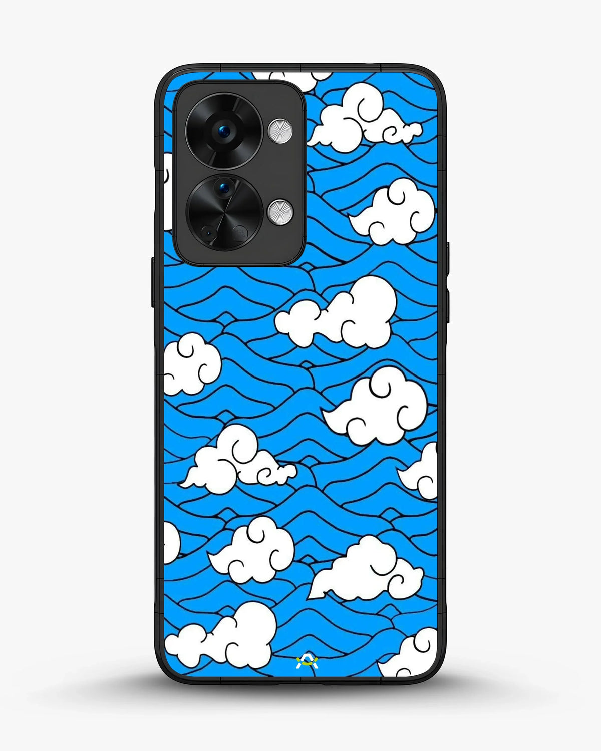 Cloud Pattern Phone Case - Wavy Blue & White Print for iPhone, Samsung, Pixel, OnePlus & Vivo