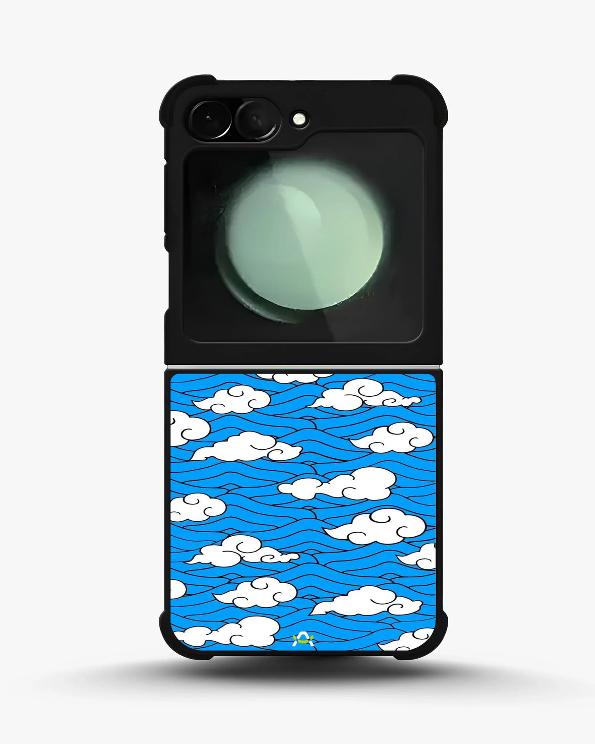 Cloud Pattern Phone Case - Wavy Blue & White Print for iPhone, Samsung, Pixel, OnePlus & Vivo