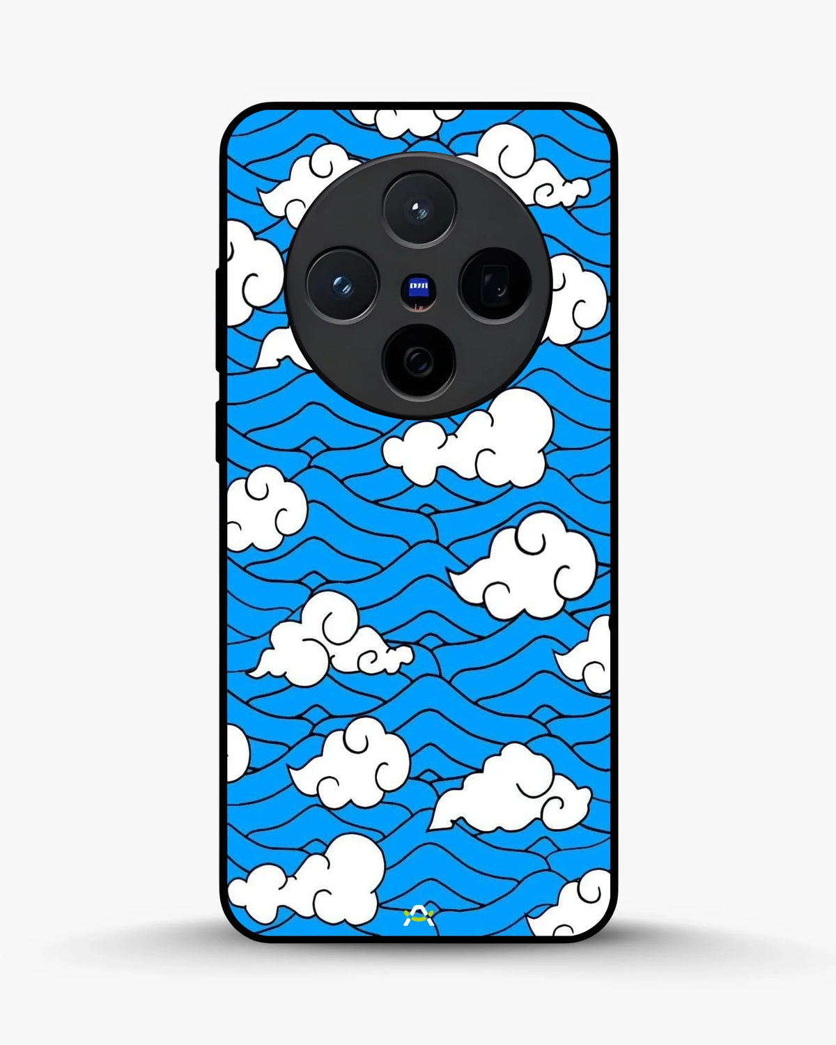 Cloud Pattern Phone Case - Wavy Blue & White Print for iPhone, Samsung, Pixel, OnePlus & Vivo