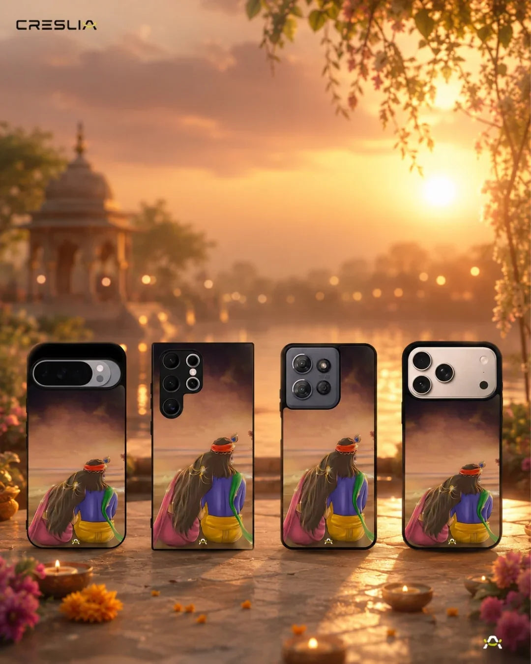 Couple Sunset Phone Case - Calm Pink Art Print for iPhone, Samsung, Pixel, OnePlus & Vivo