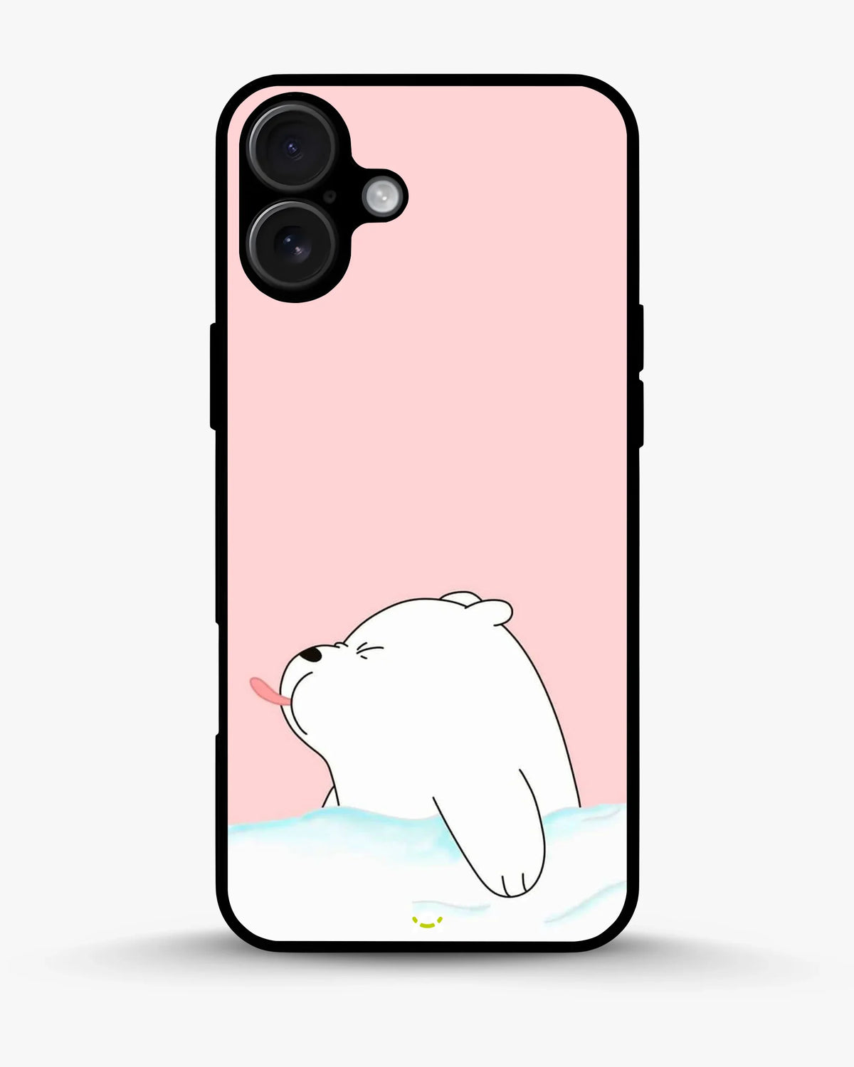 Cute Bear Tongue Out Phone Case - Glossy Aluminum Cover for iPhone, Samsung, Pixel, OnePlus & Vivo