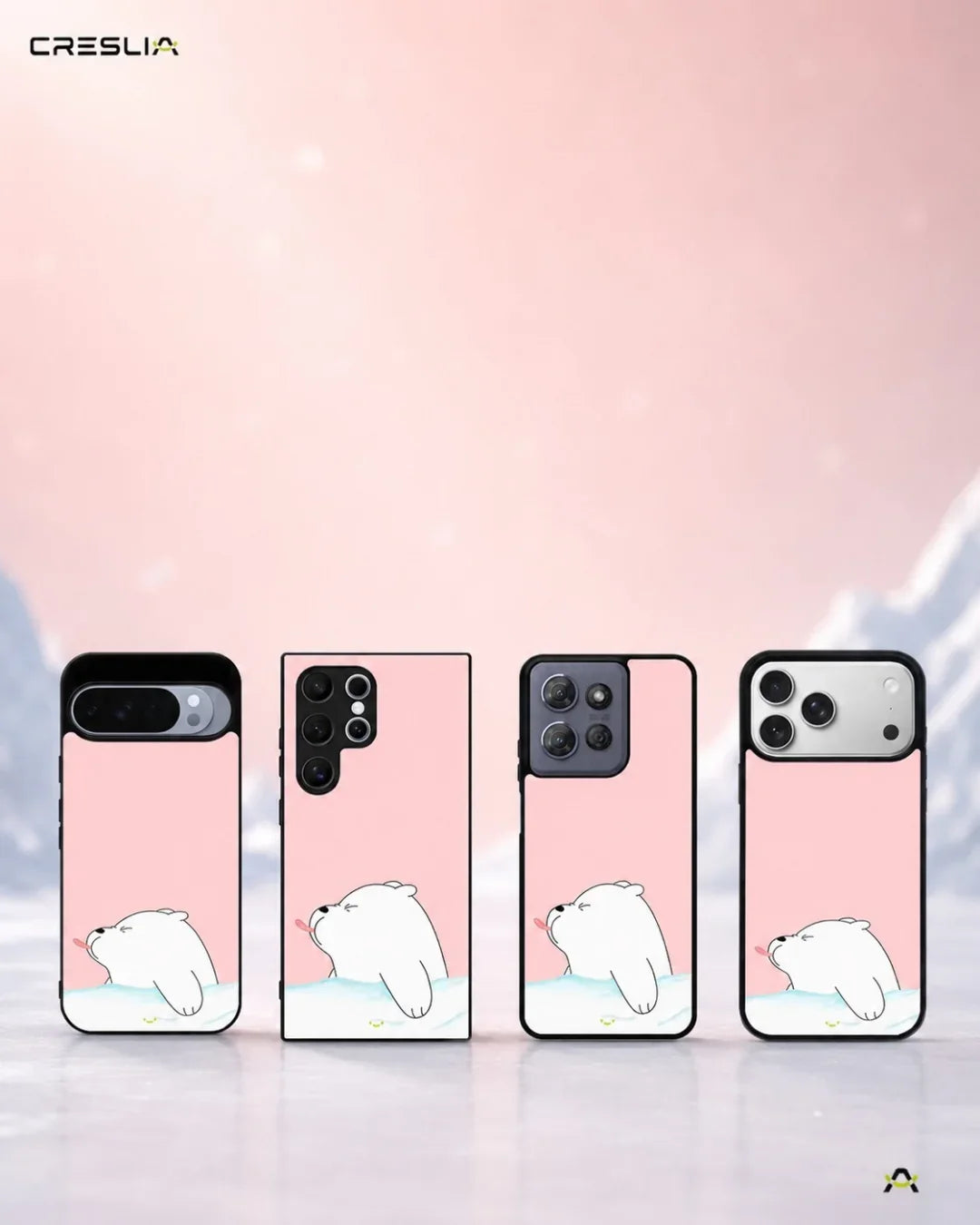 Cute Bear Tongue Out Phone Case - Glossy Aluminum Cover for iPhone, Samsung, Pixel, OnePlus & Vivo