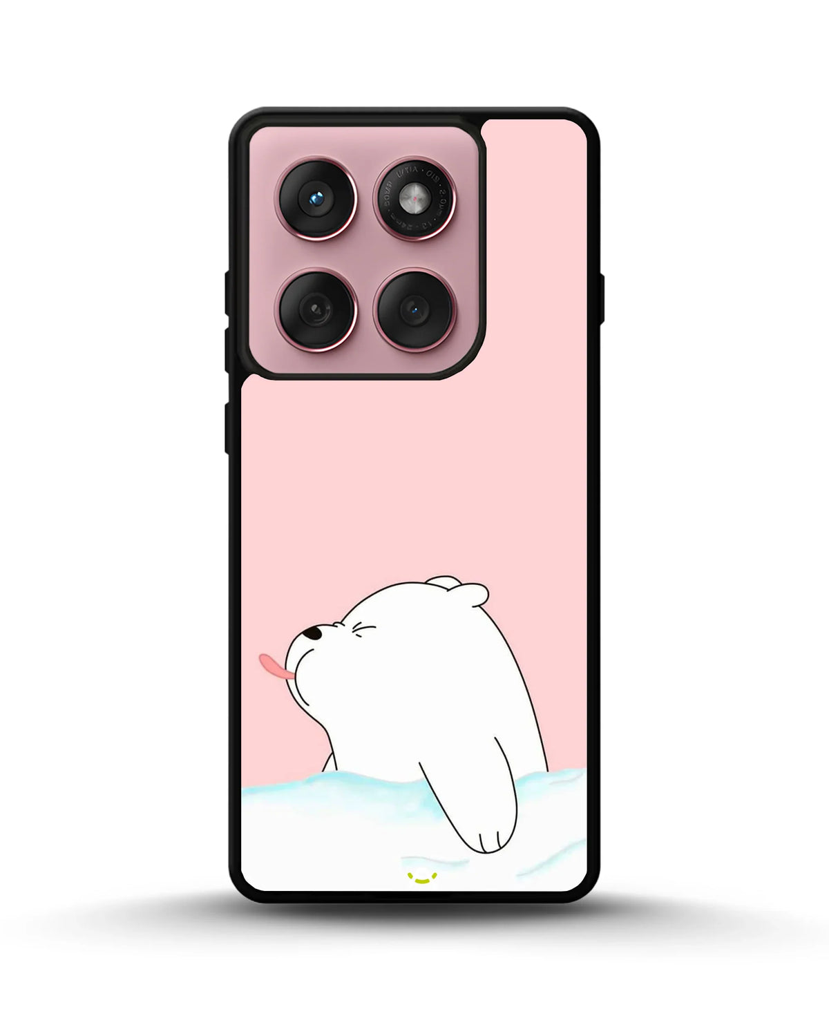 Cute Bear Tongue Out Phone Case - Glossy Aluminum Cover for iPhone, Samsung, Pixel, OnePlus & Vivo