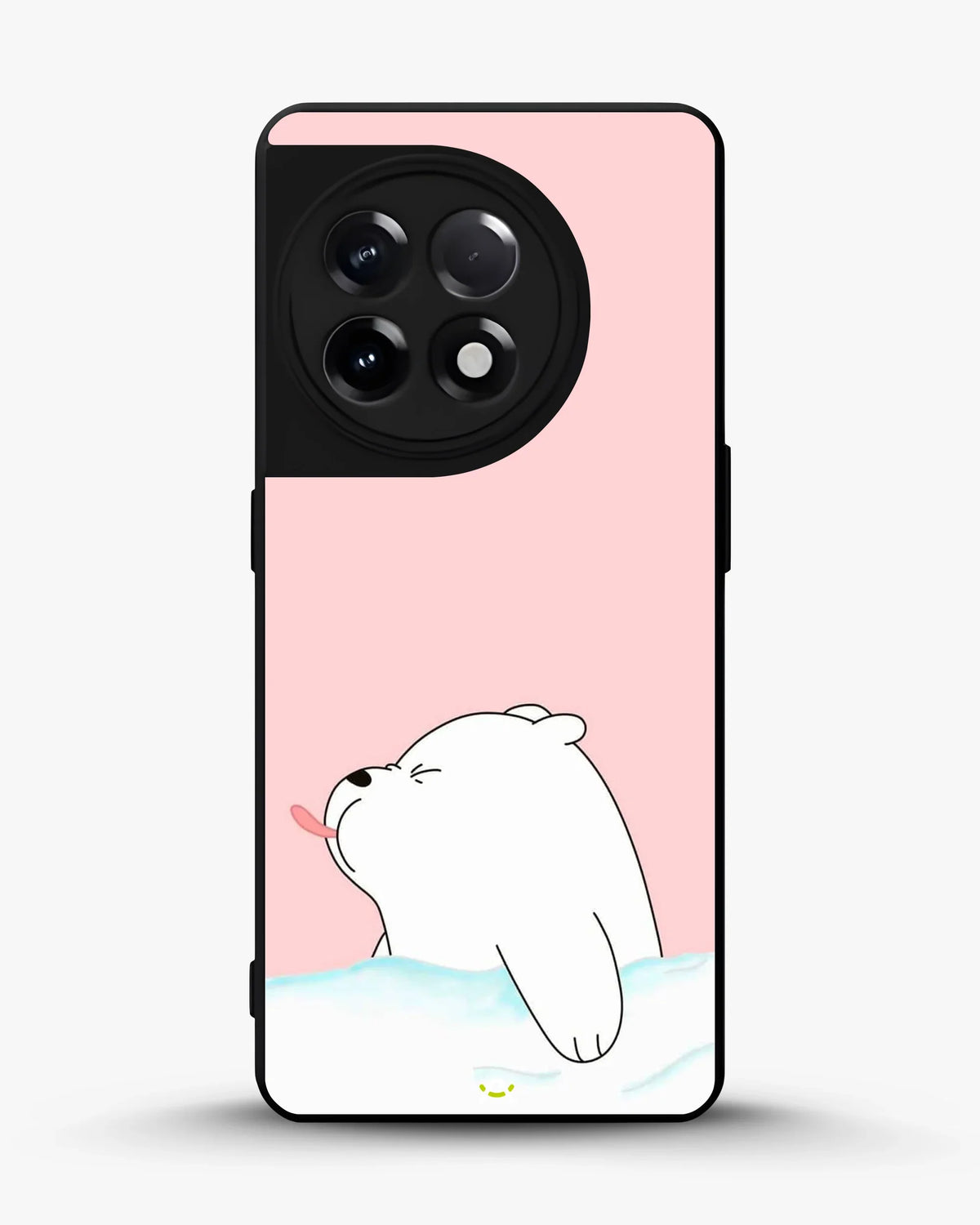 Cute Bear Tongue Out Phone Case - Glossy Aluminum Cover for iPhone, Samsung, Pixel, OnePlus & Vivo